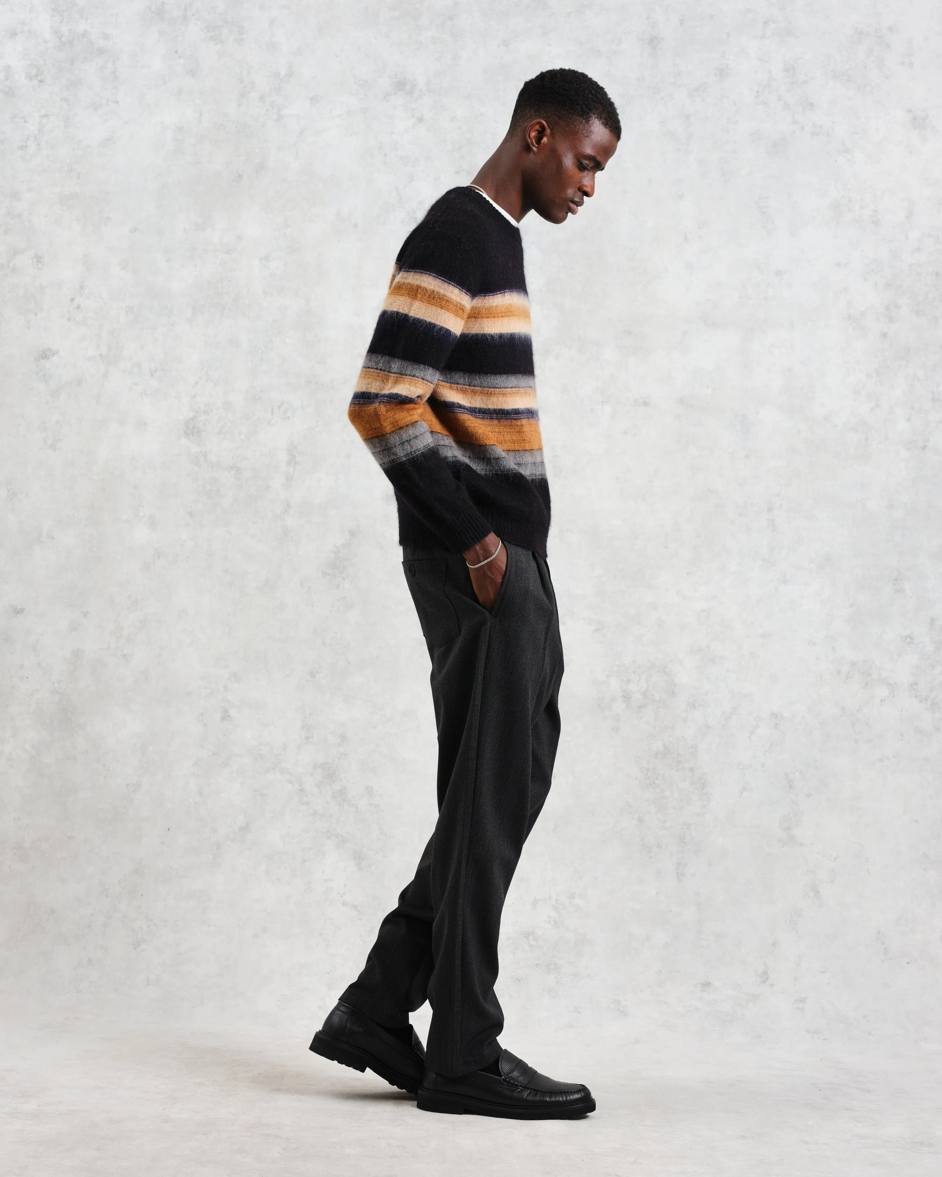 Wilde - Black Brush Stripe Wool Jumper sold by Wax London product image thumbnail 5