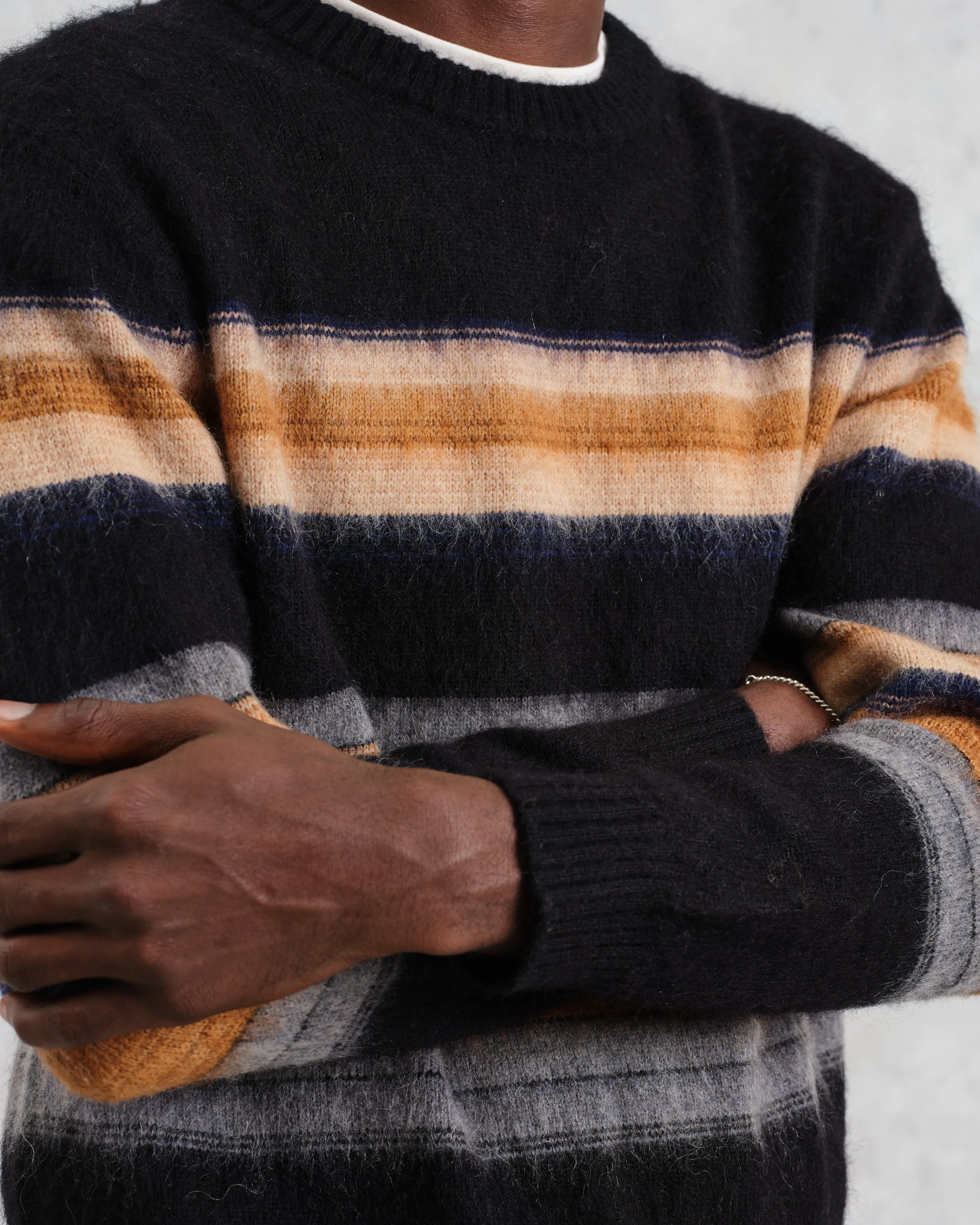 Wilde - Black Brush Stripe Wool Jumper sold by Wax London product image thumbnail 3