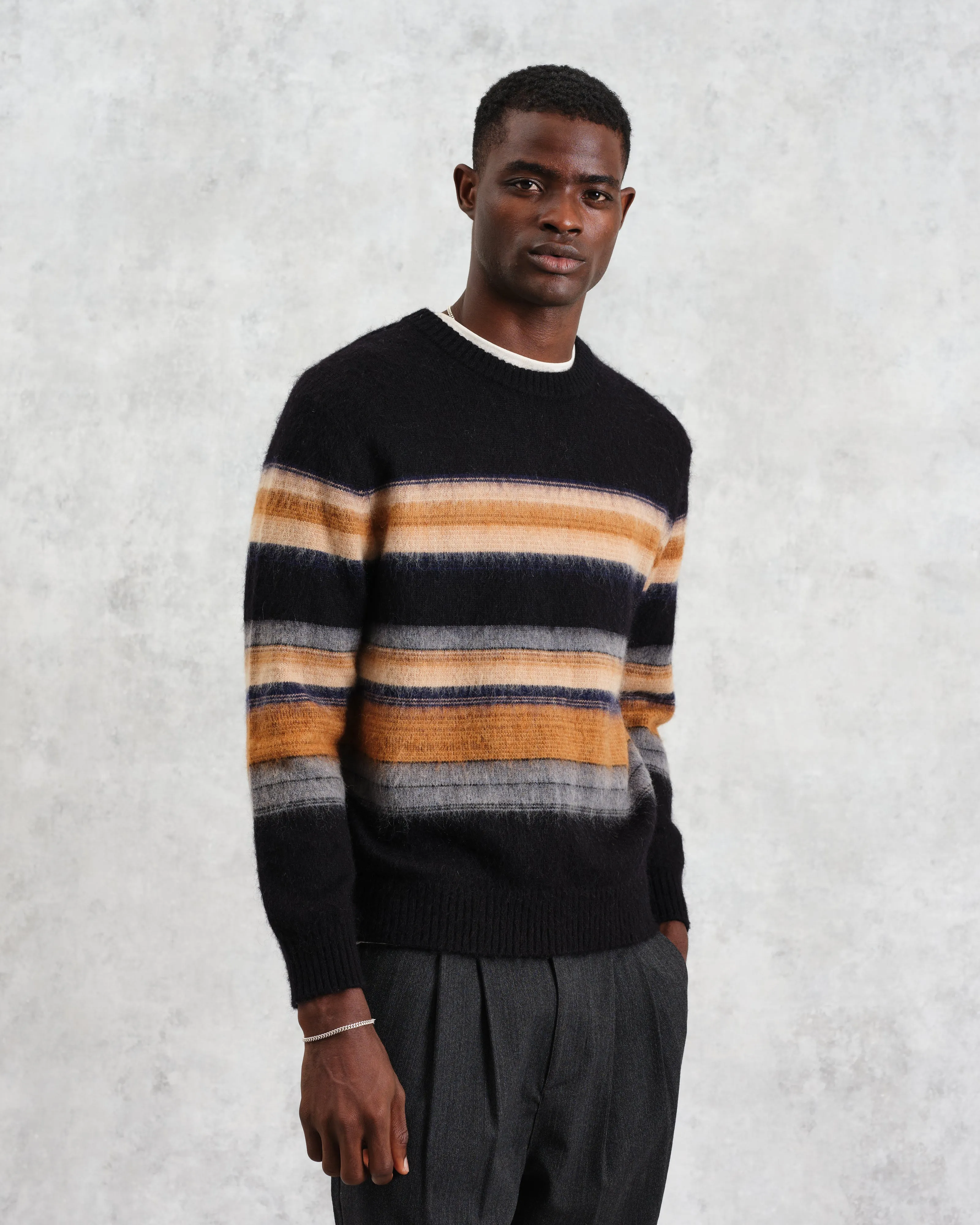 Wilde - Black Brush Stripe Wool Jumper sold by Wax London product image thumbnail 2