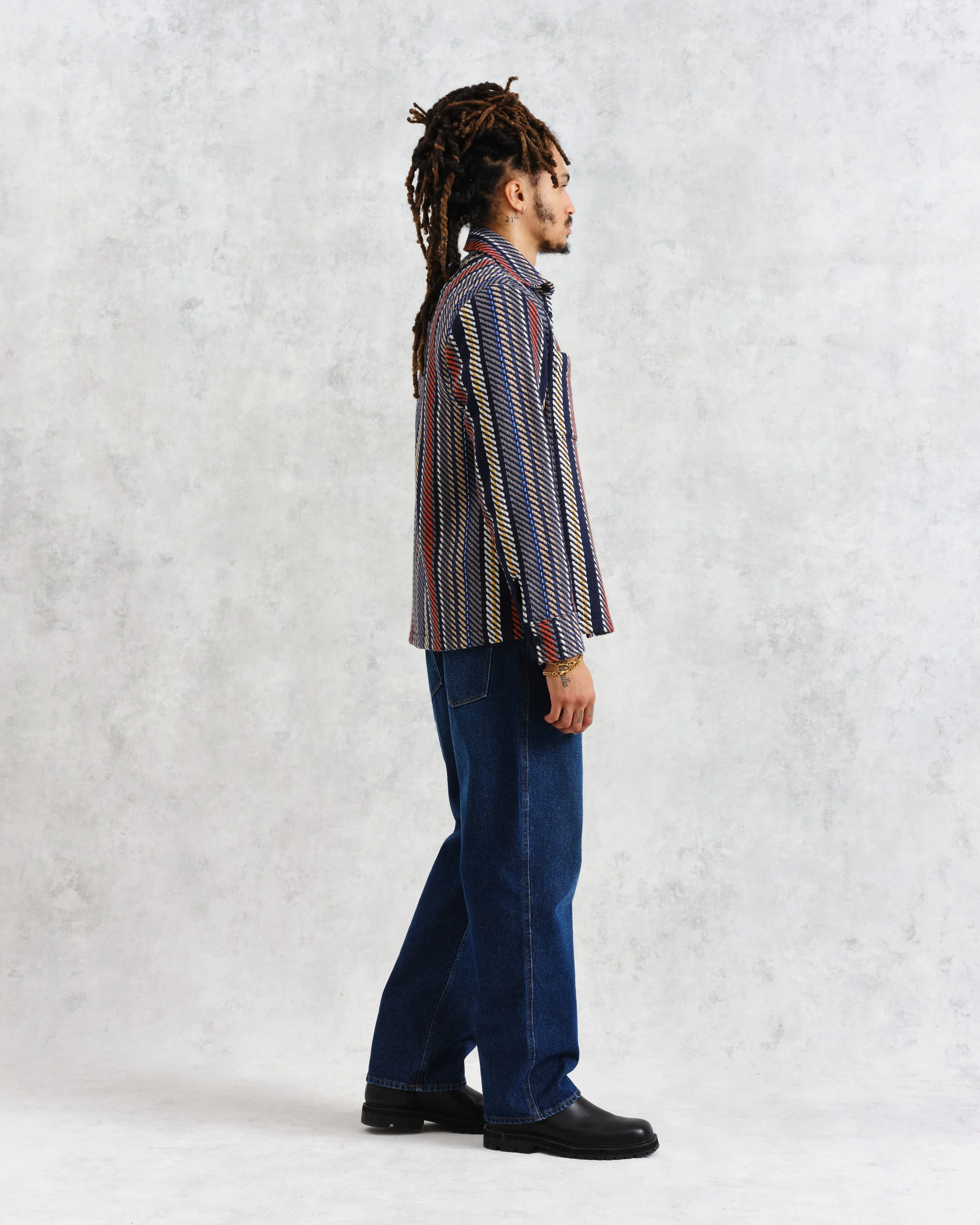 Whiting - Multicolour Stripe Overshirt sold by Wax London product image thumbnail 5