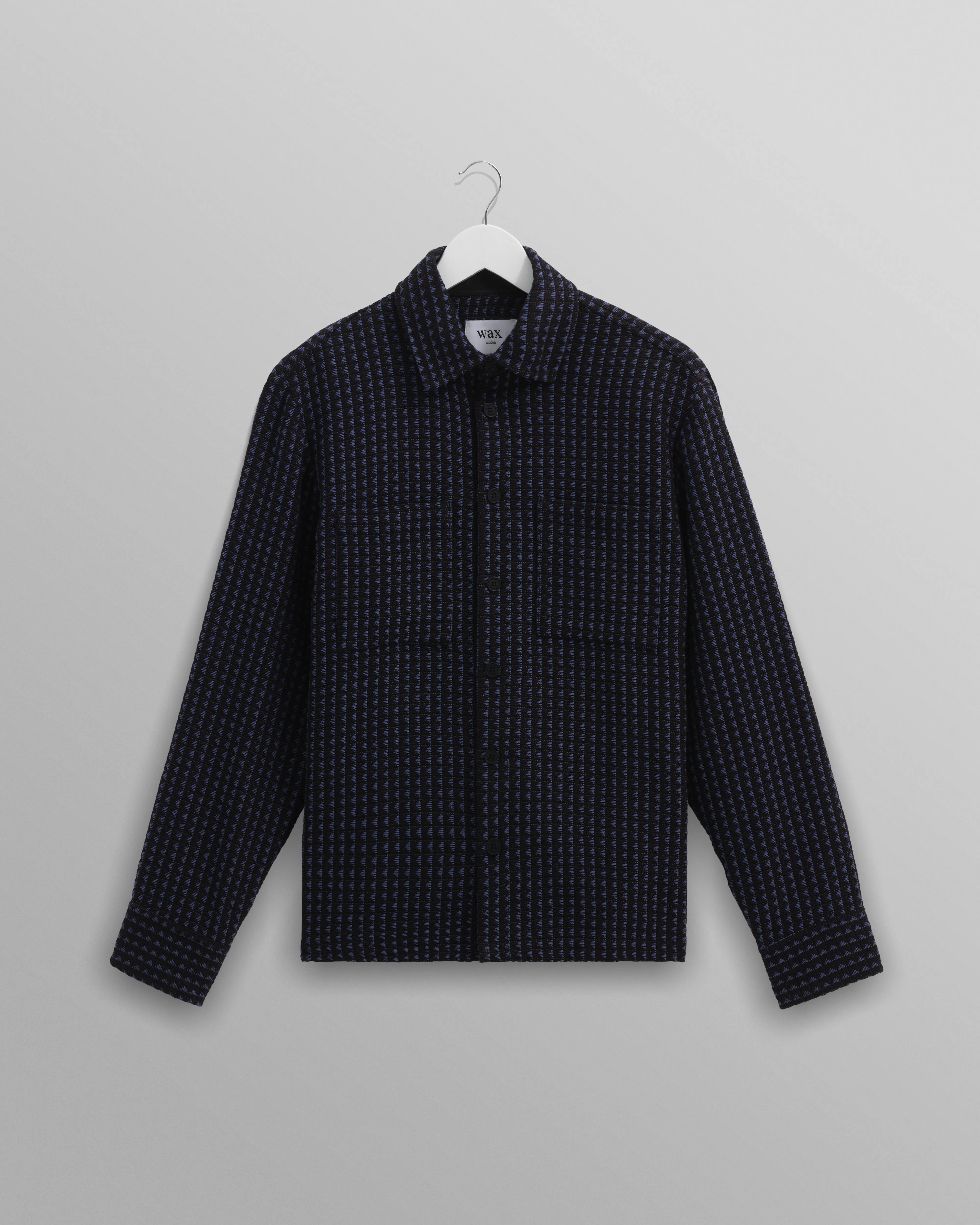 Whiting - Black And Blue Frome Overshirt sold by Wax London