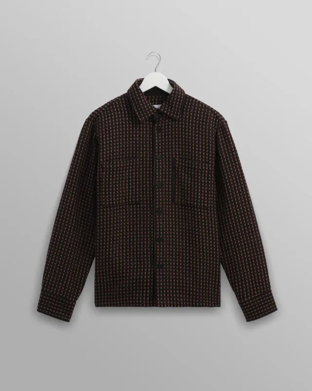 Whiting - Black And Beige Frome Overshirt sold by Wax London