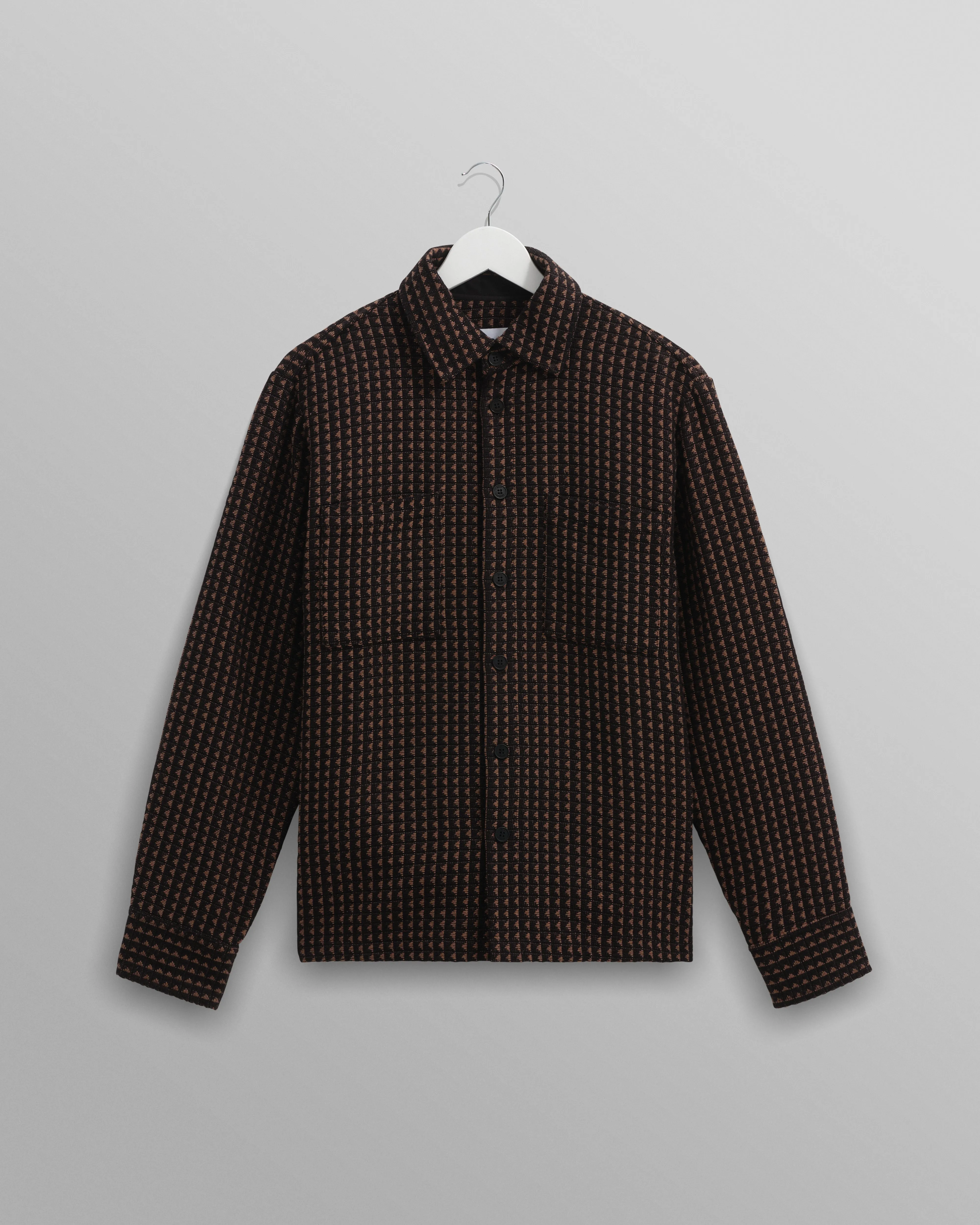 Whiting - Black And Beige Frome Overshirt sold by Wax London