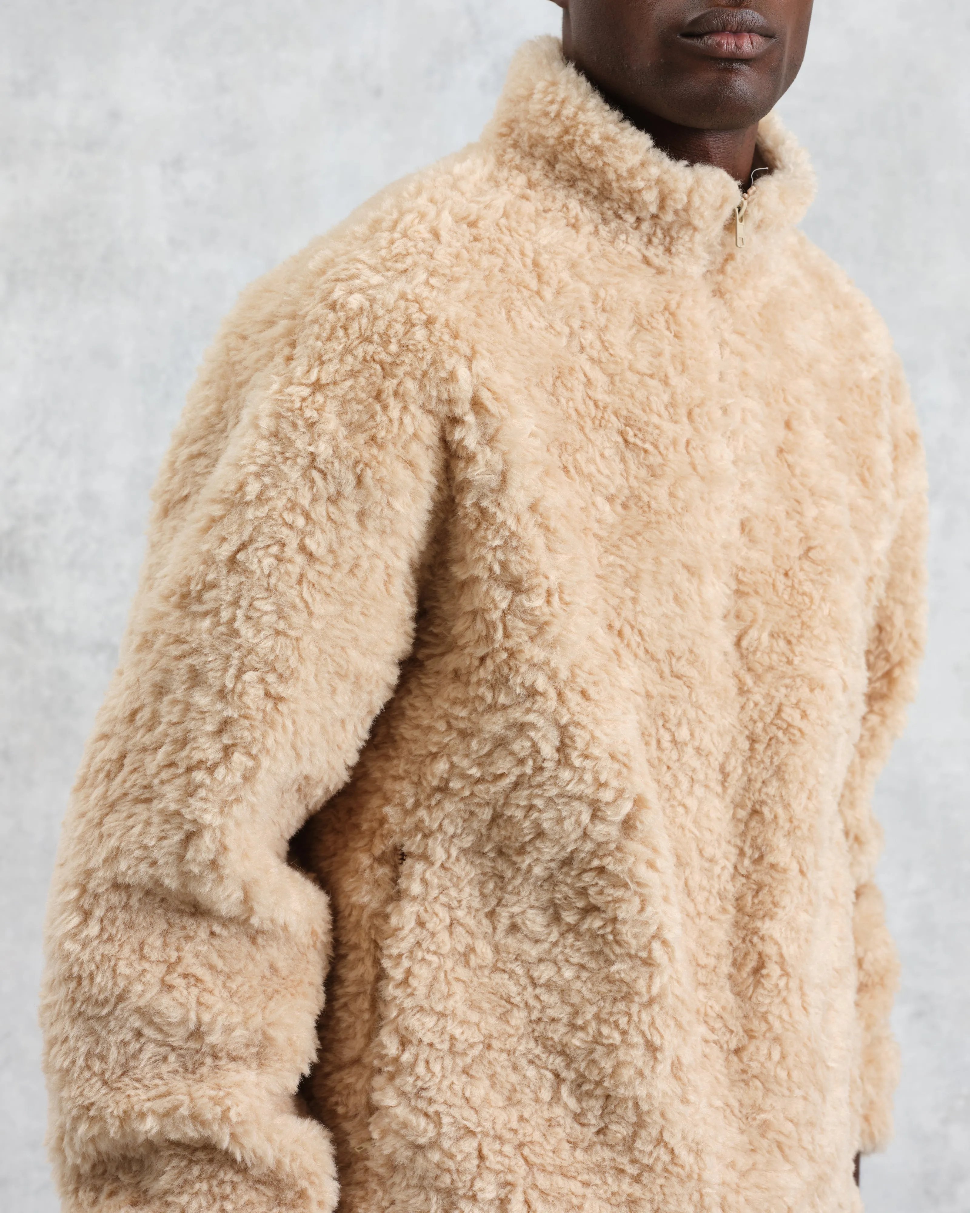 Trimms - Beige Borg Jacket sold by Wax London product image thumbnail 3