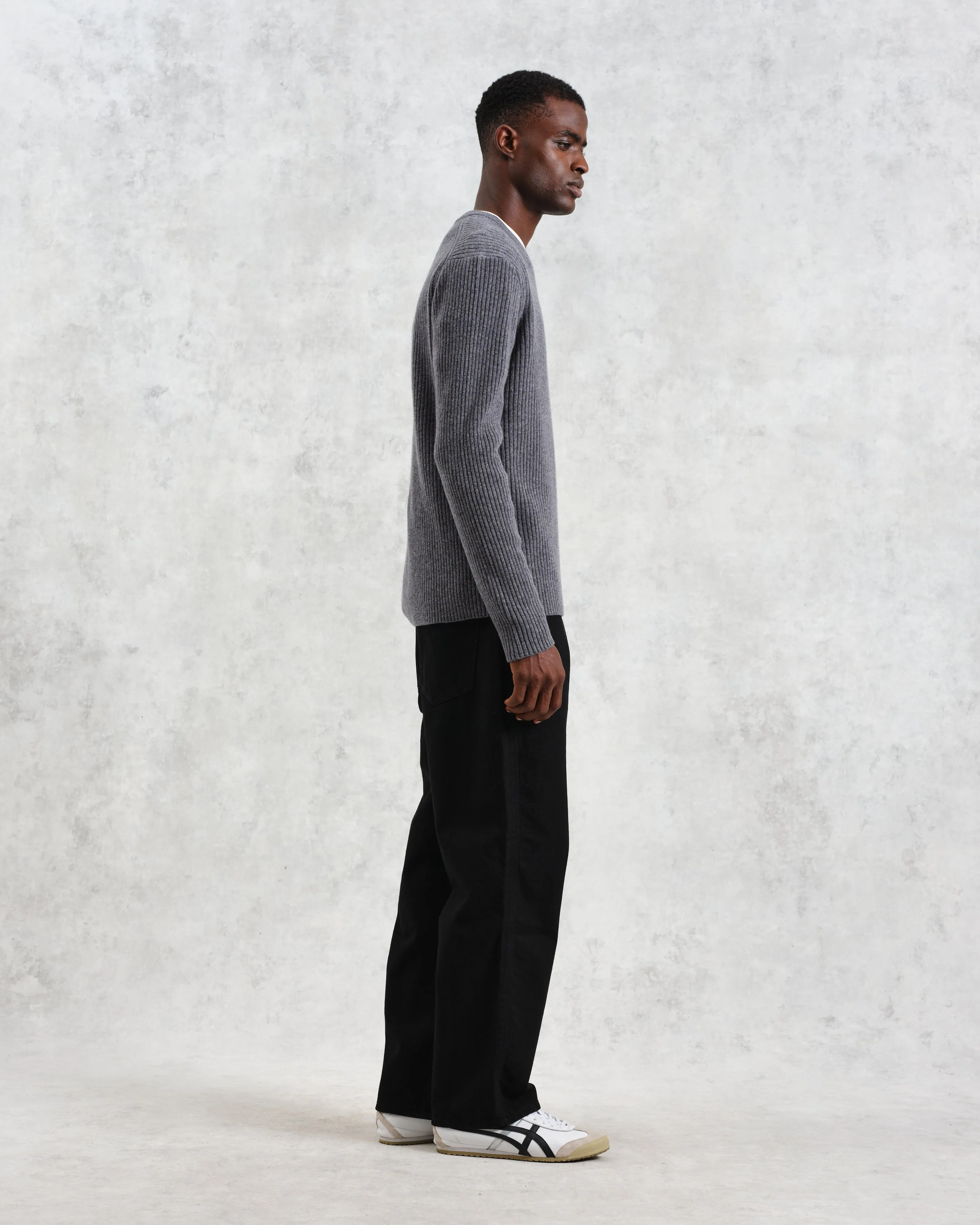 Stanley - Grey Rib-Knit Wool Jumper sold by Wax London product image thumbnail 5
