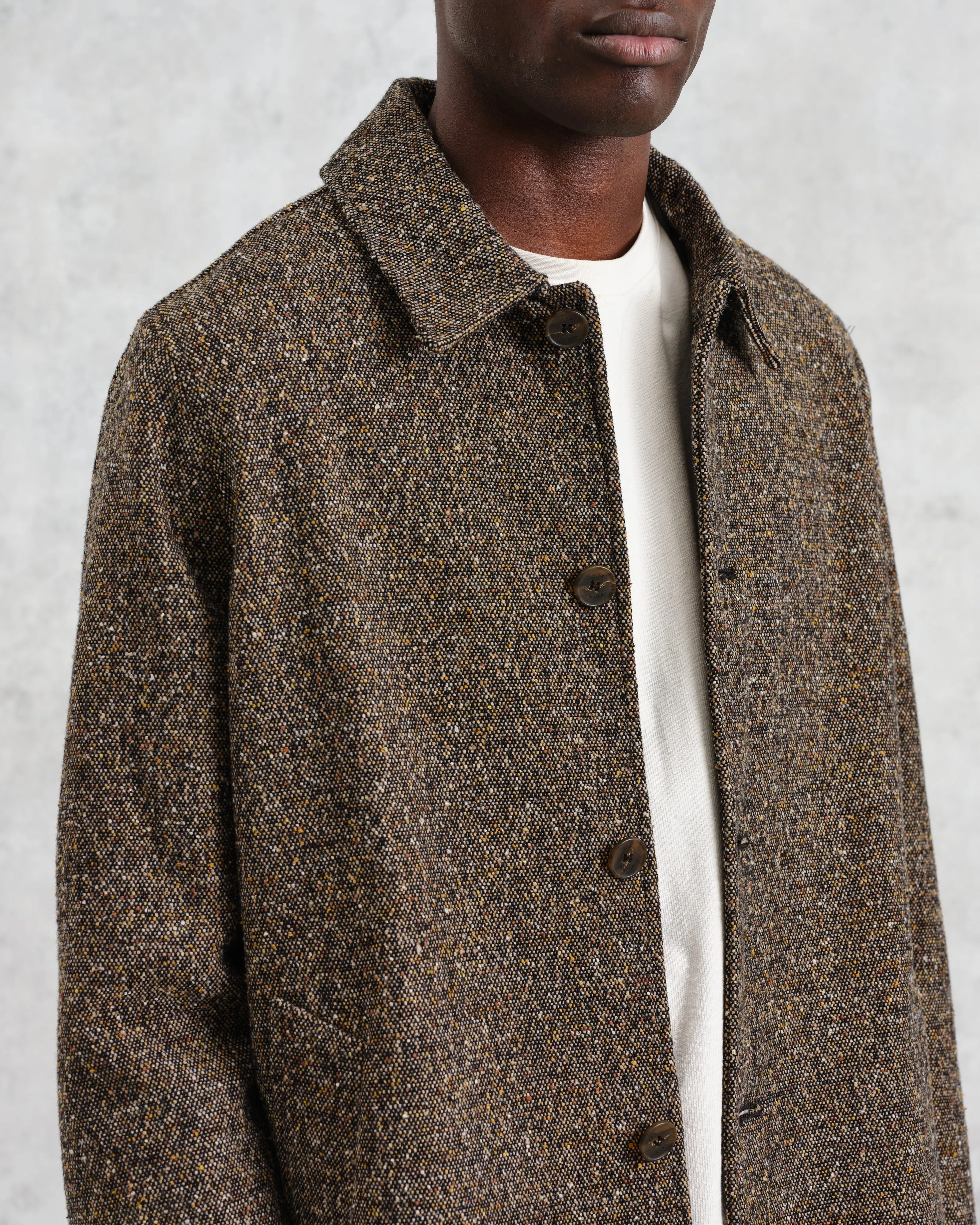 Stan - Brown Fleck Tweed Car Coat sold by Wax London product image thumbnail 3