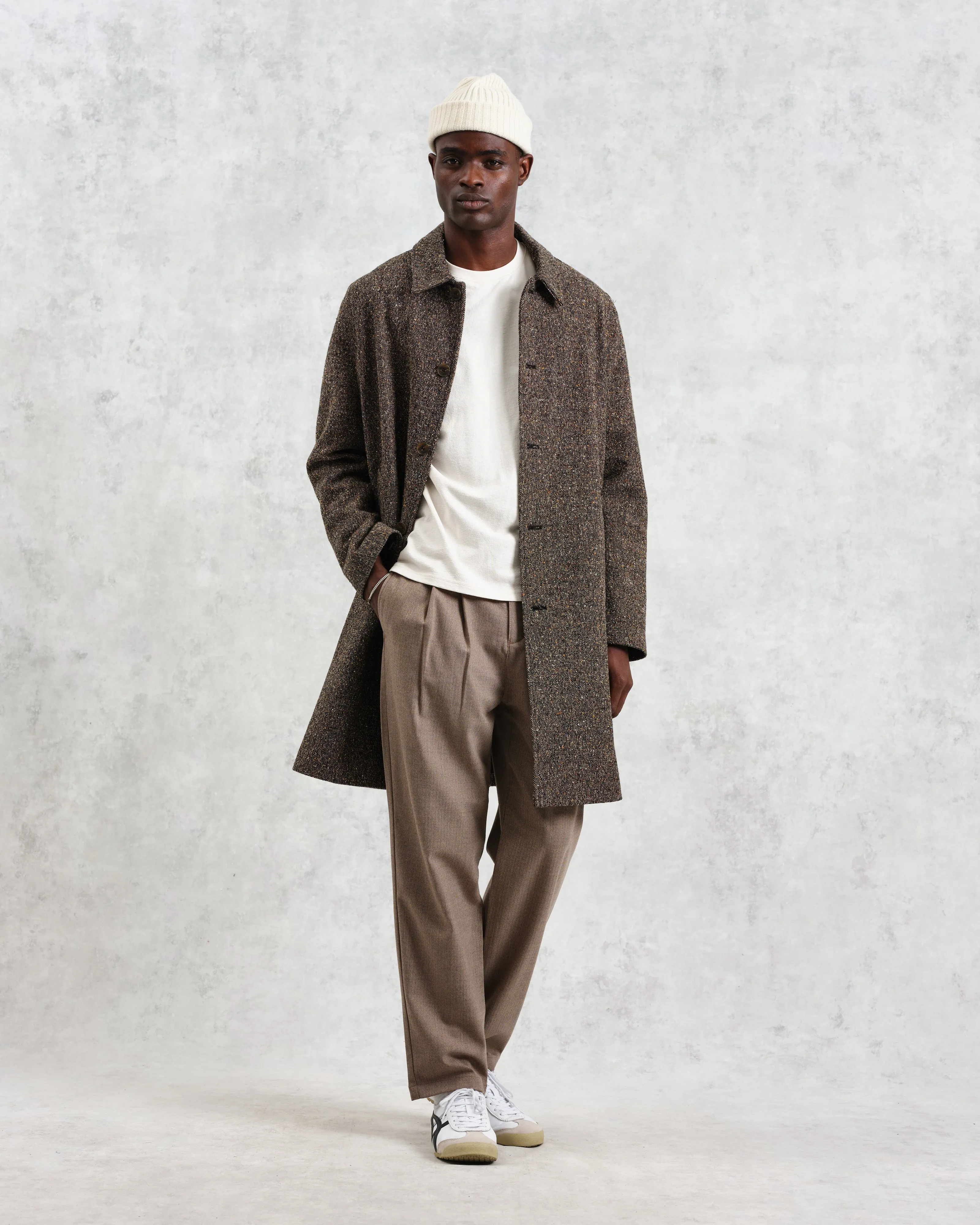 Stan - Brown Fleck Tweed Car Coat sold by Wax London product image thumbnail 5