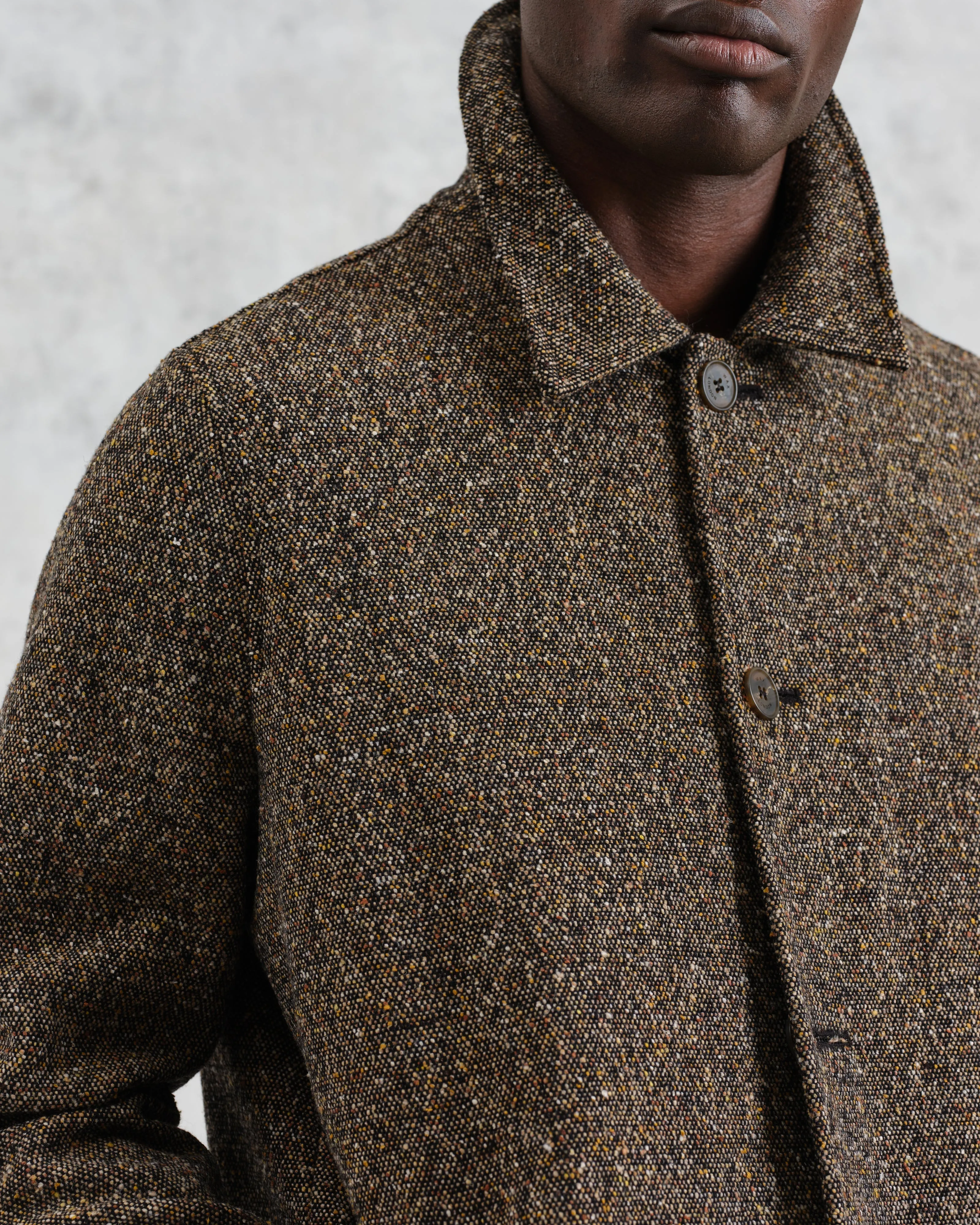 Stan - Brown Fleck Tweed Car Coat sold by Wax London product image thumbnail 4