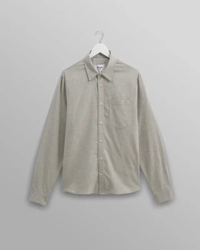 Shelly - Natural Plain Flannel Shirt sold by Wax London