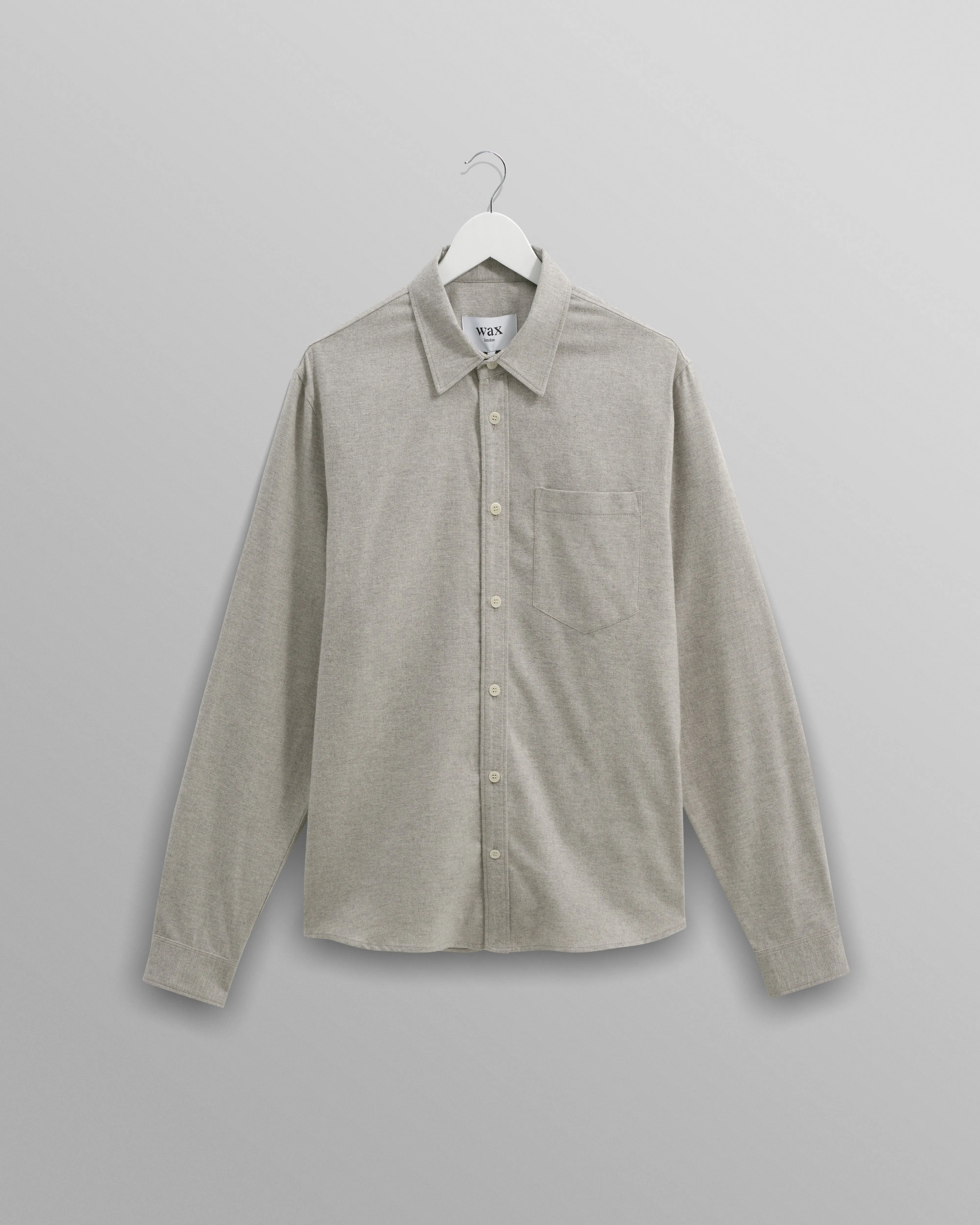 Shelly - Natural Plain Flannel Shirt sold by Wax London