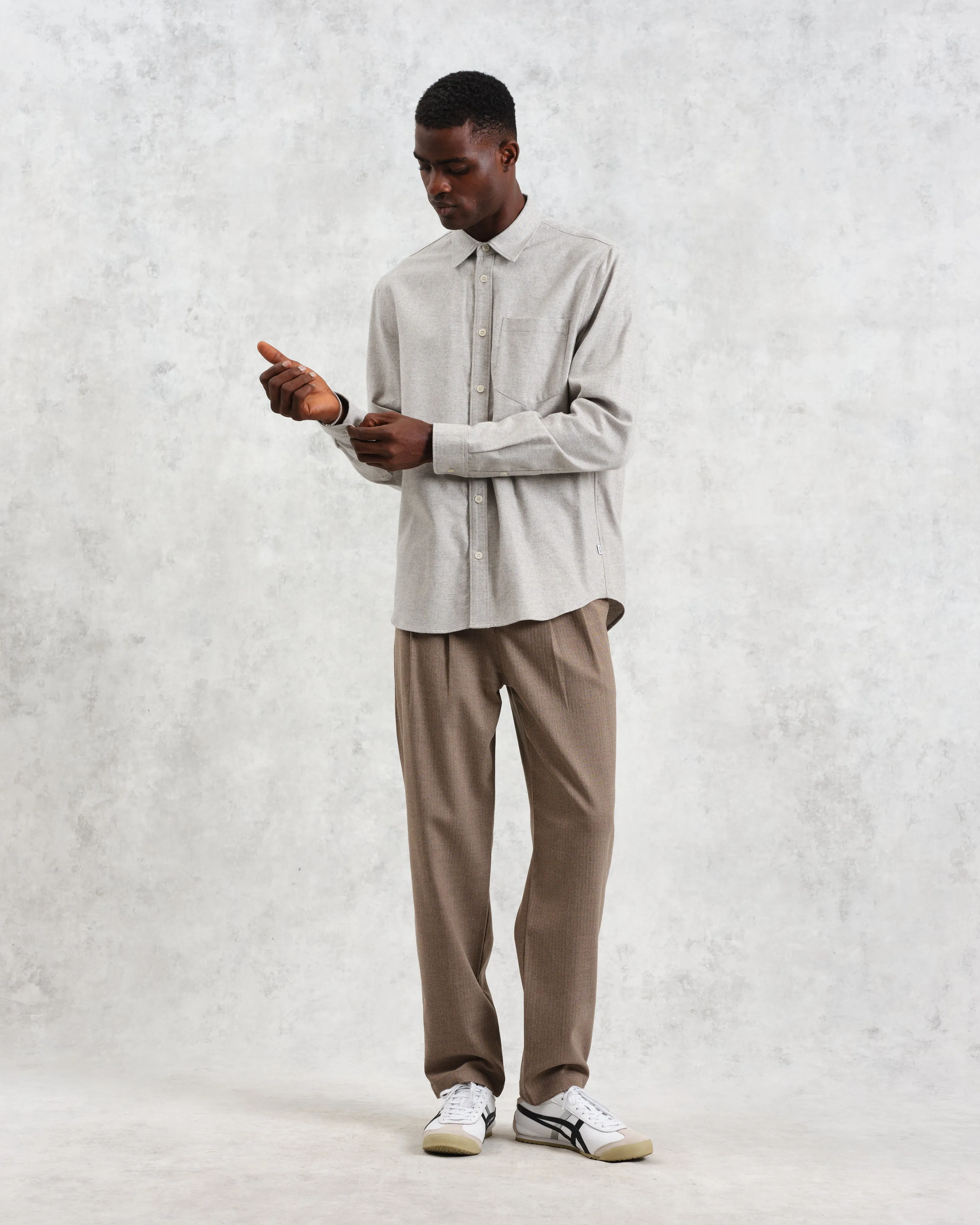 Shelly - Natural Plain Flannel Shirt sold by Wax London product image thumbnail 4