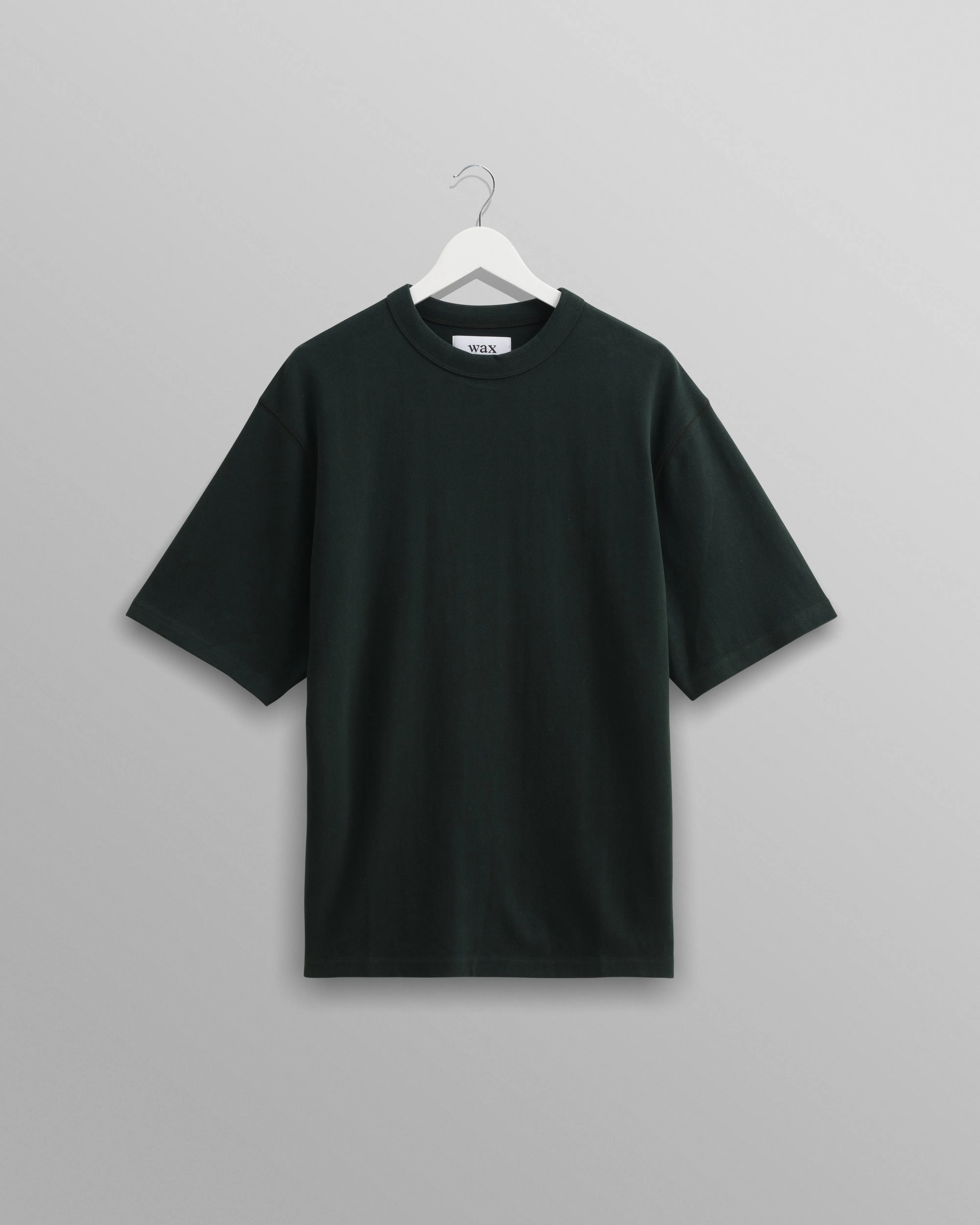 Milton - Dark Green Emerised Organic Cotton T-Shirt sold by Wax London