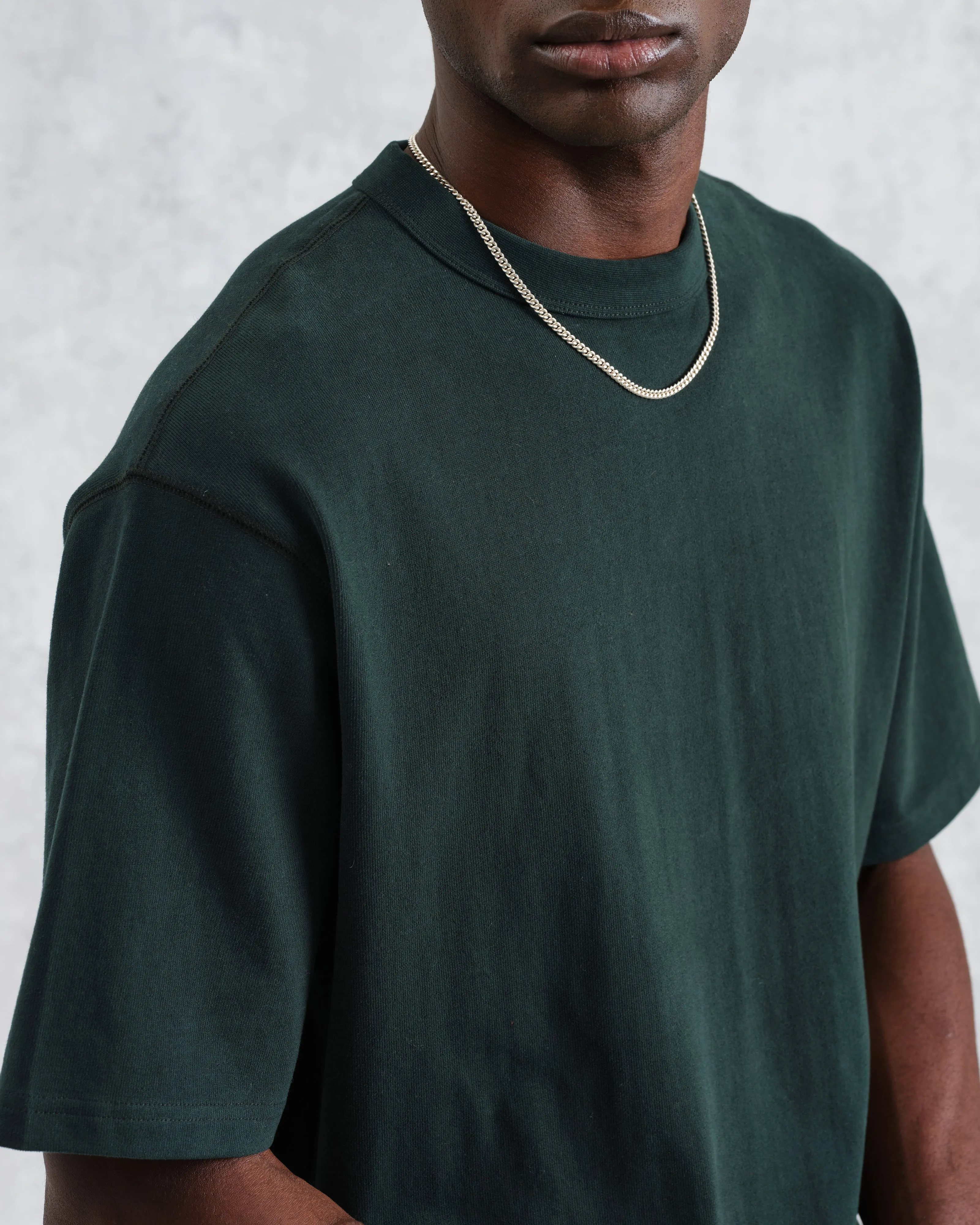Milton - Dark Green Emerised Organic Cotton T-Shirt sold by Wax London product image thumbnail 3