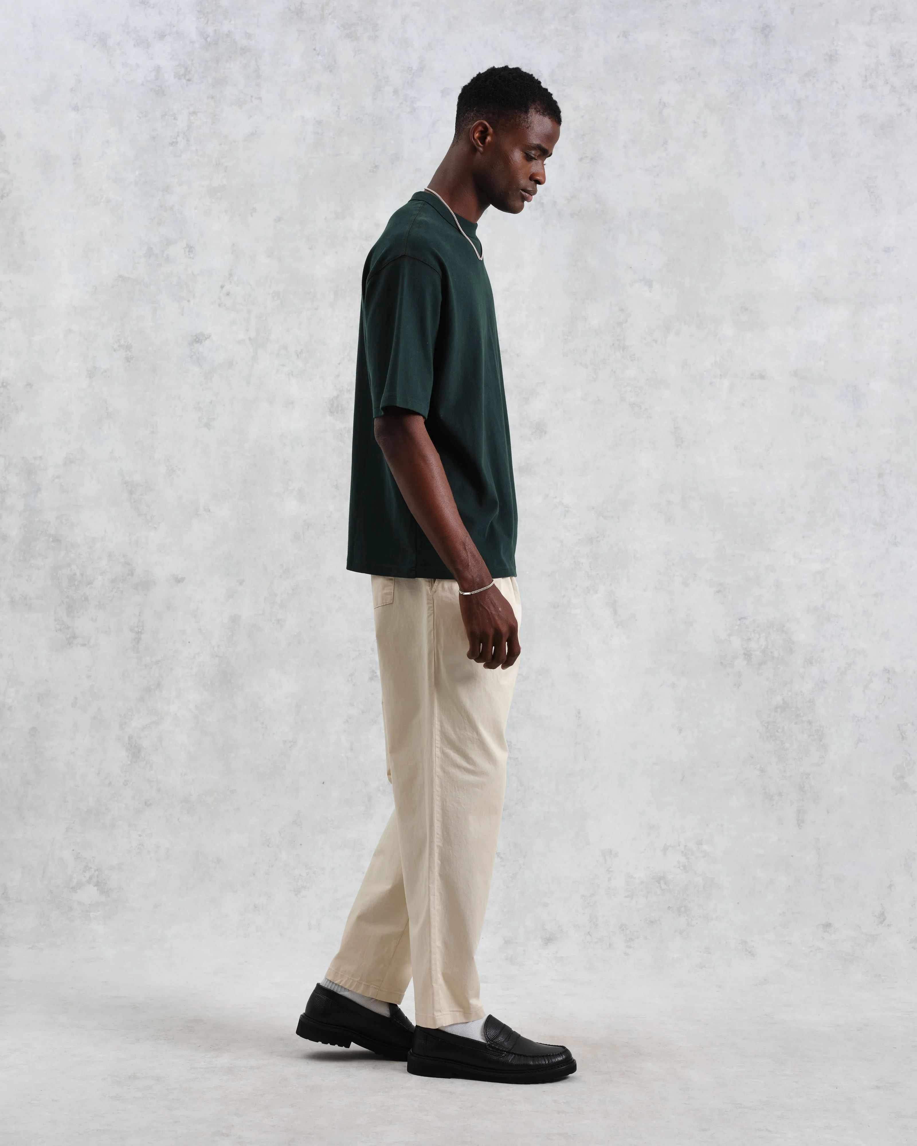 Milton - Dark Green Emerised Organic Cotton T-Shirt sold by Wax London product image thumbnail 5