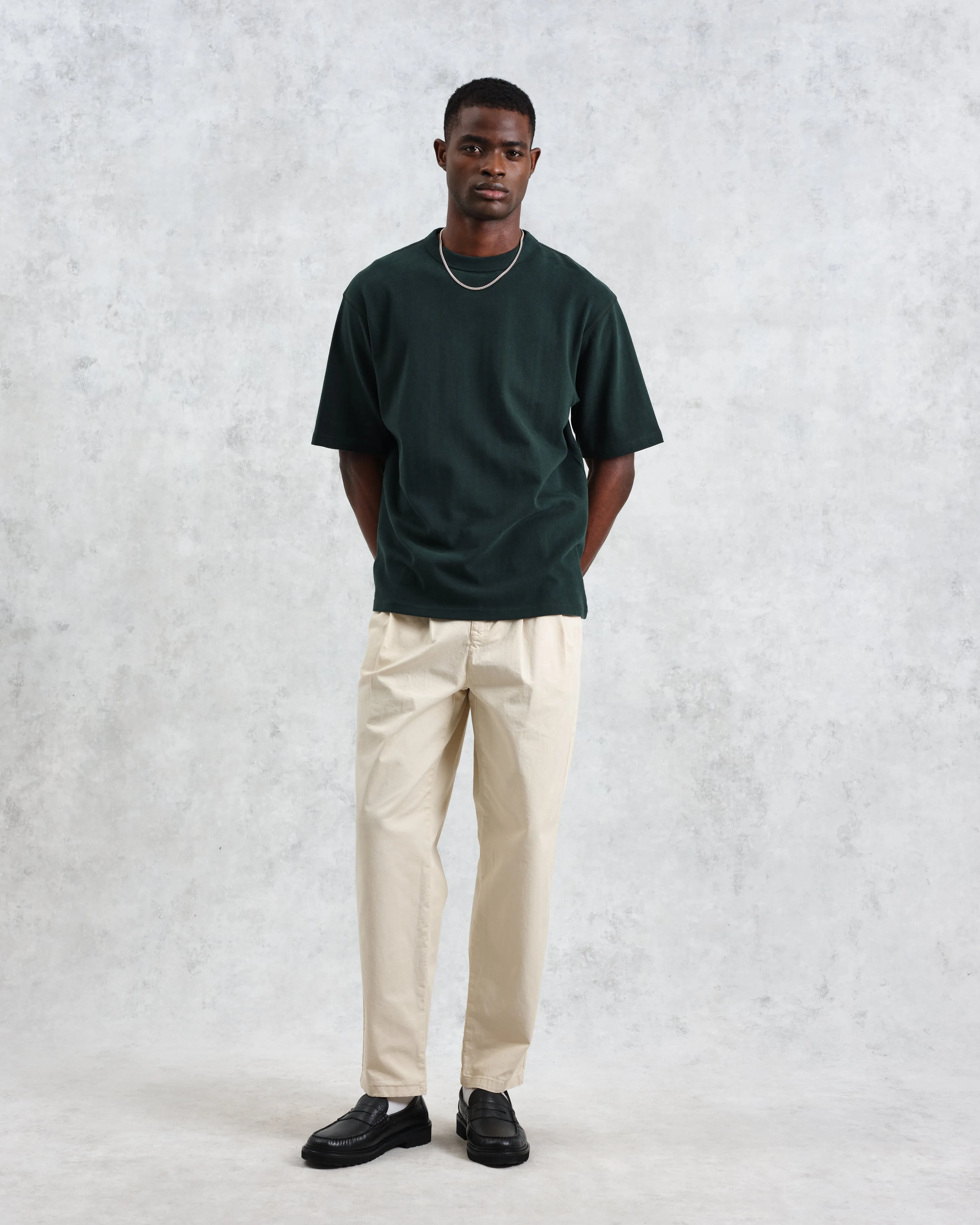 Milton - Dark Green Emerised Organic Cotton T-Shirt sold by Wax London product image thumbnail 4