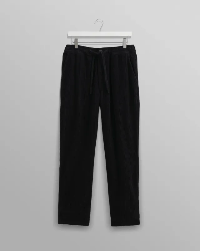 Kyle - Navy Jumbo Corduroy Trousers made by Wax London