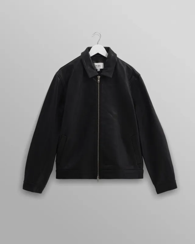 Kendal - Black Leather Jacket made by Wax London
