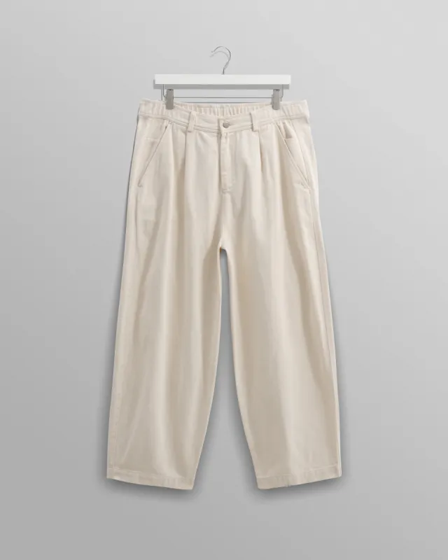Denali - Ecru Carpenter Denim Trousers made by Wax London