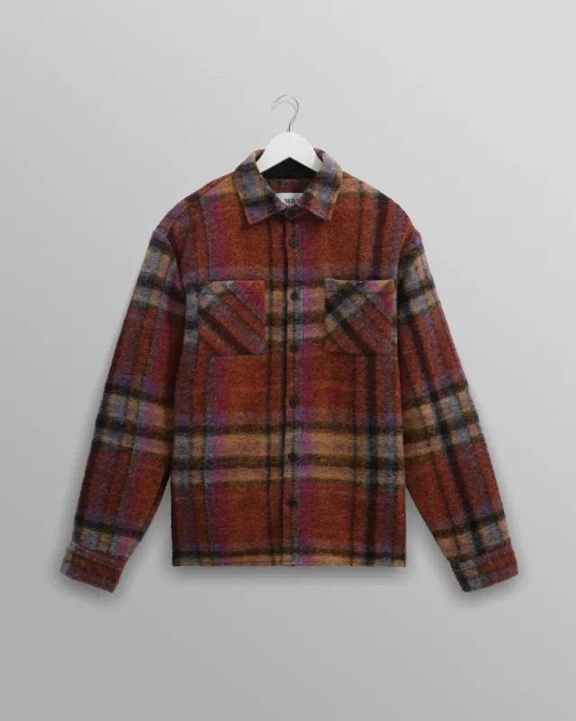 Whiting - Multicolour Wool Check Overshirt sold by Wax London