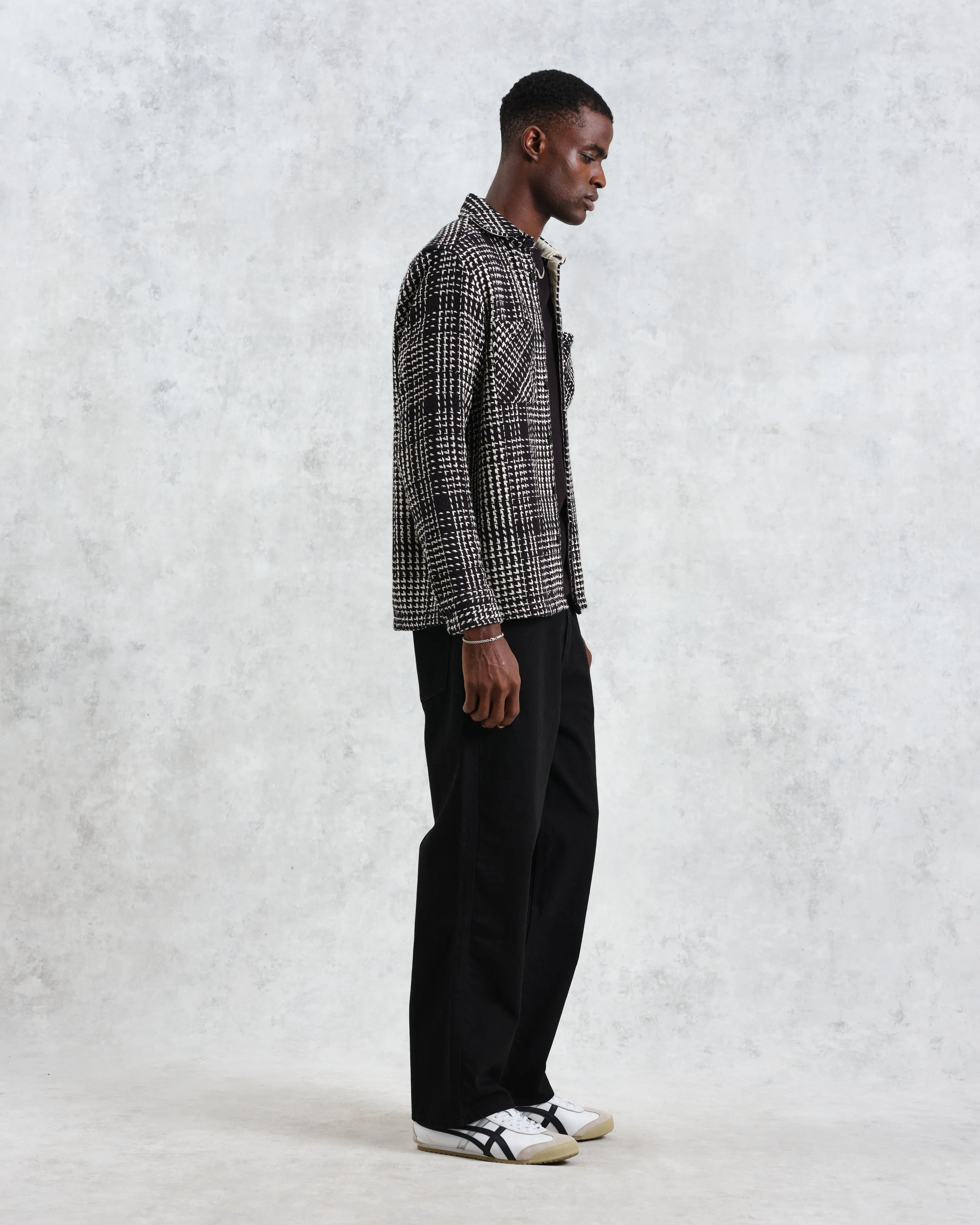 Whiting - Black Twin Weave Overshirt sold by Wax London product image thumbnail 5