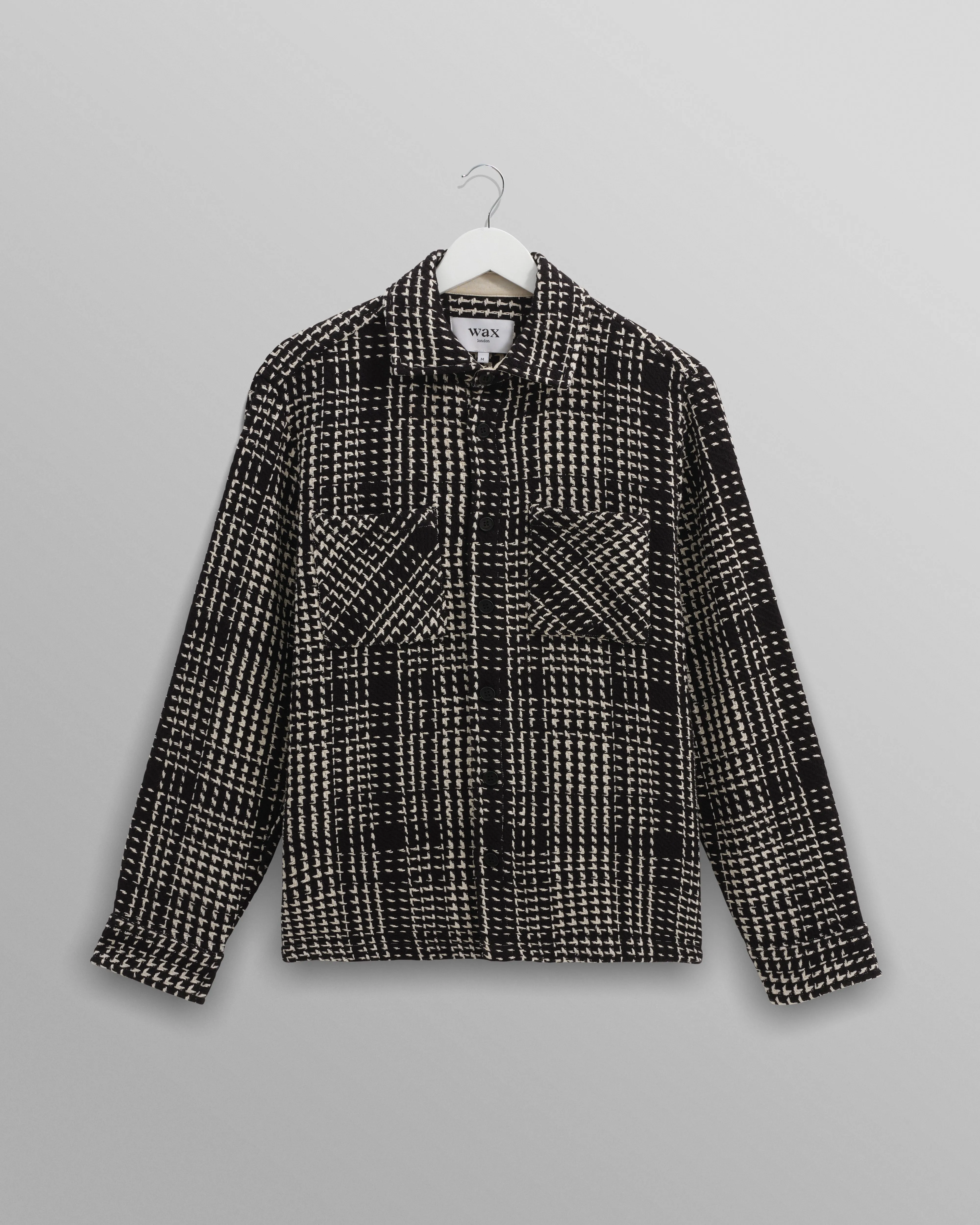 Whiting - Black Twin Weave Overshirt sold by Wax London
