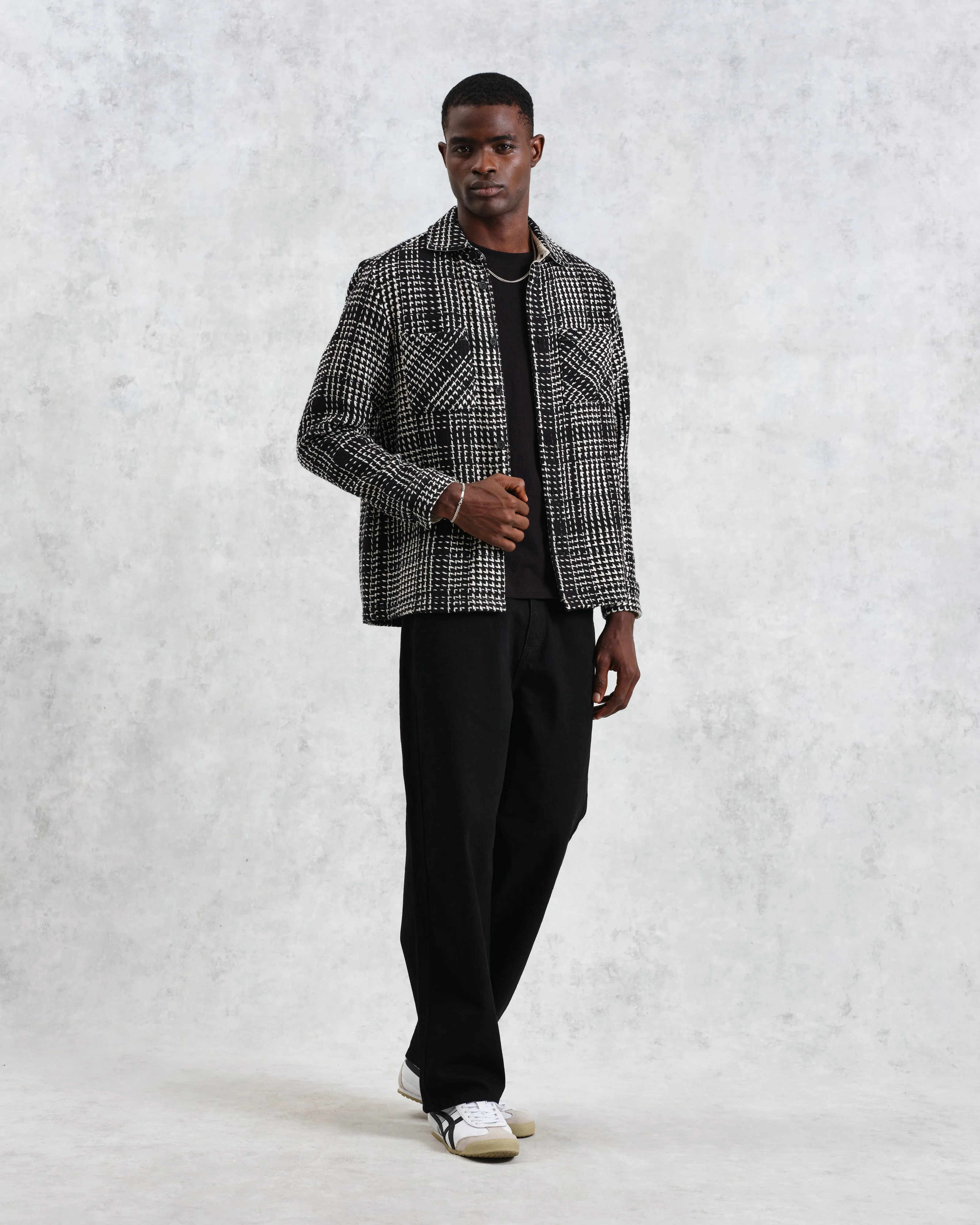 Whiting - Black Twin Weave Overshirt sold by Wax London product image thumbnail 4