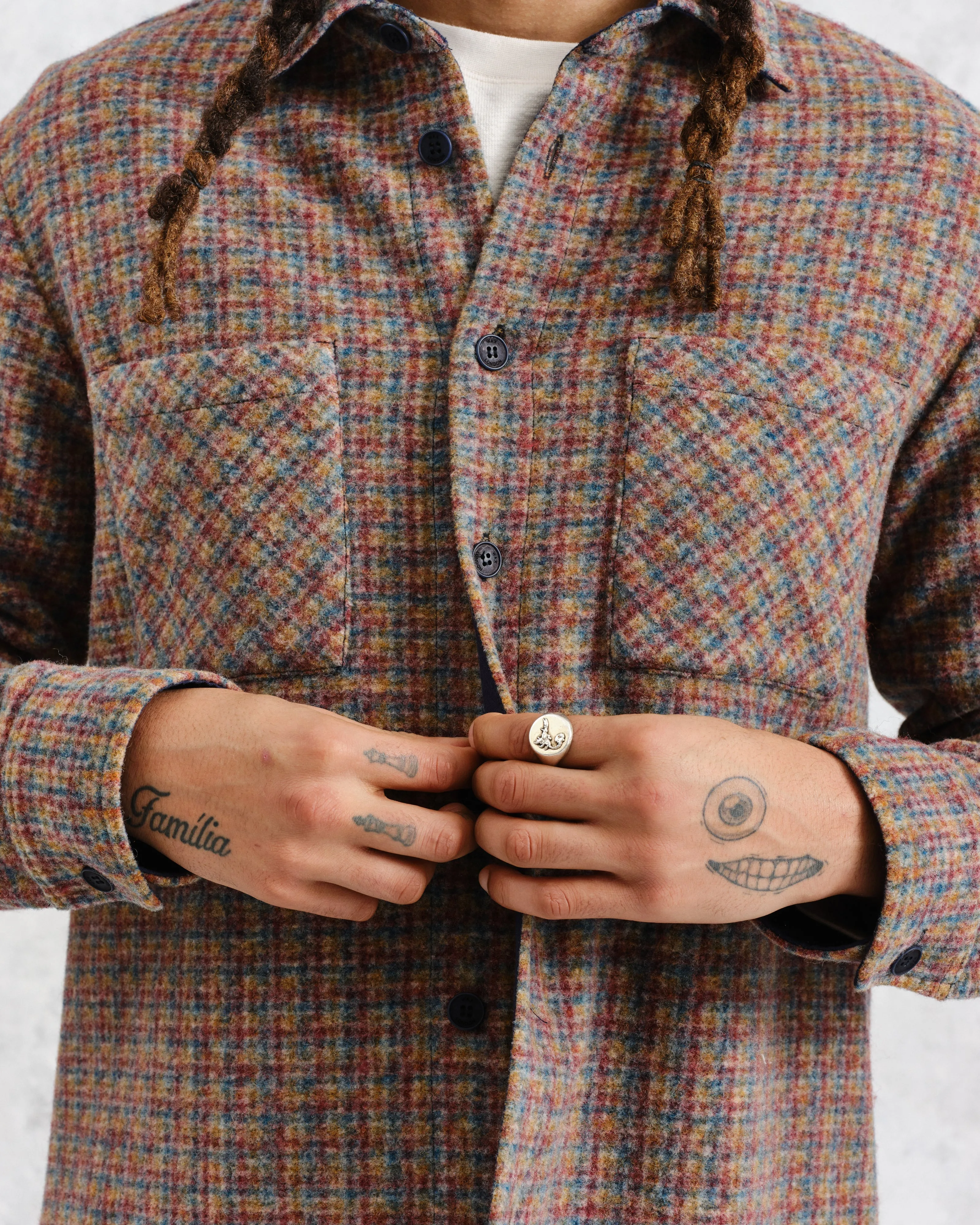 Whiting - Multicolour Mini Check Overshirt sold by Wax London product image thumbnail 3
