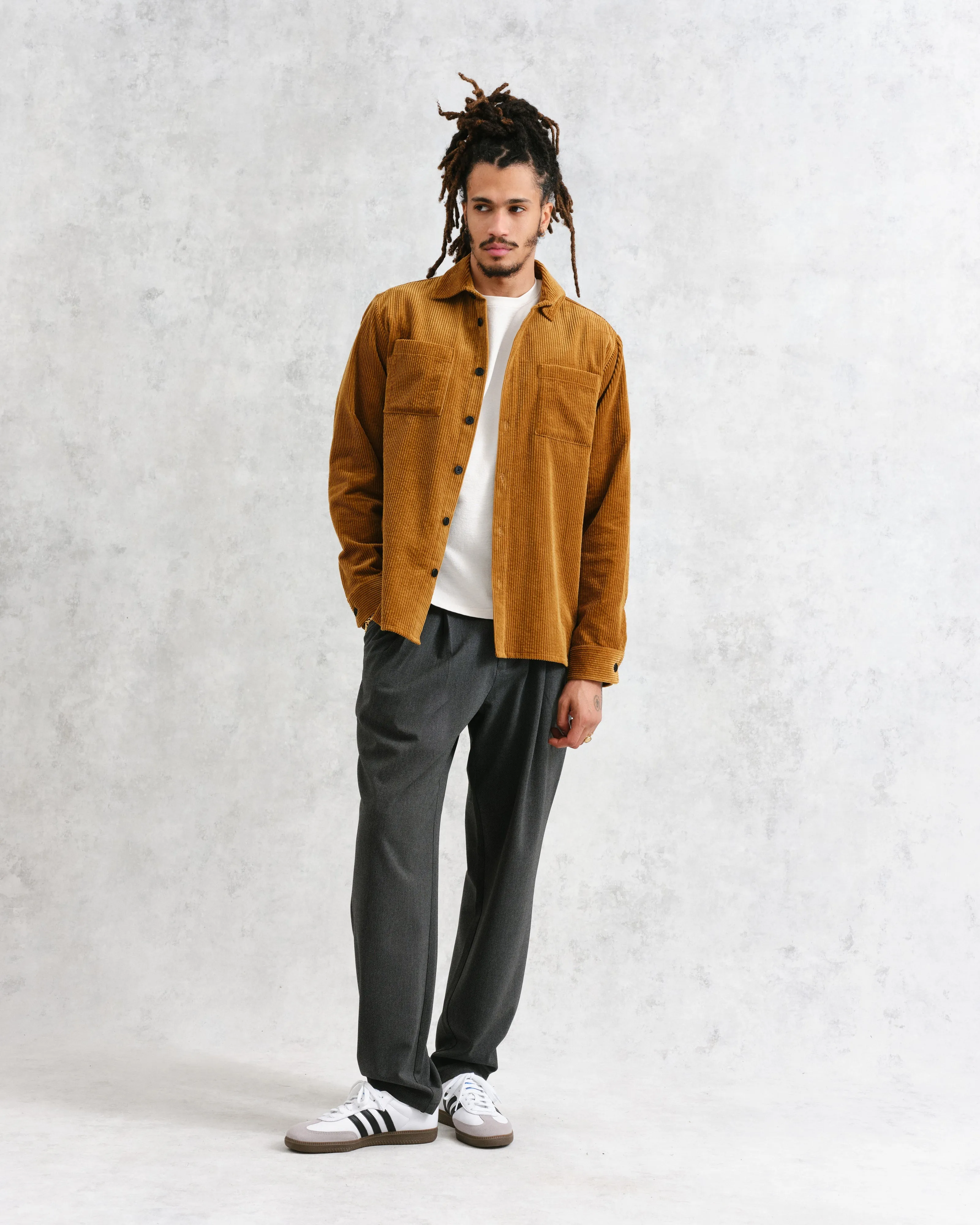 Whiting - Ochre Jumbo Corduroy Overshirt sold by Wax London product image thumbnail 4