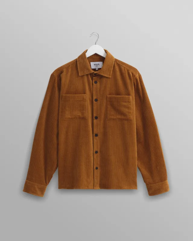 Whiting - Ochre Jumbo Corduroy Overshirt sold by Wax London