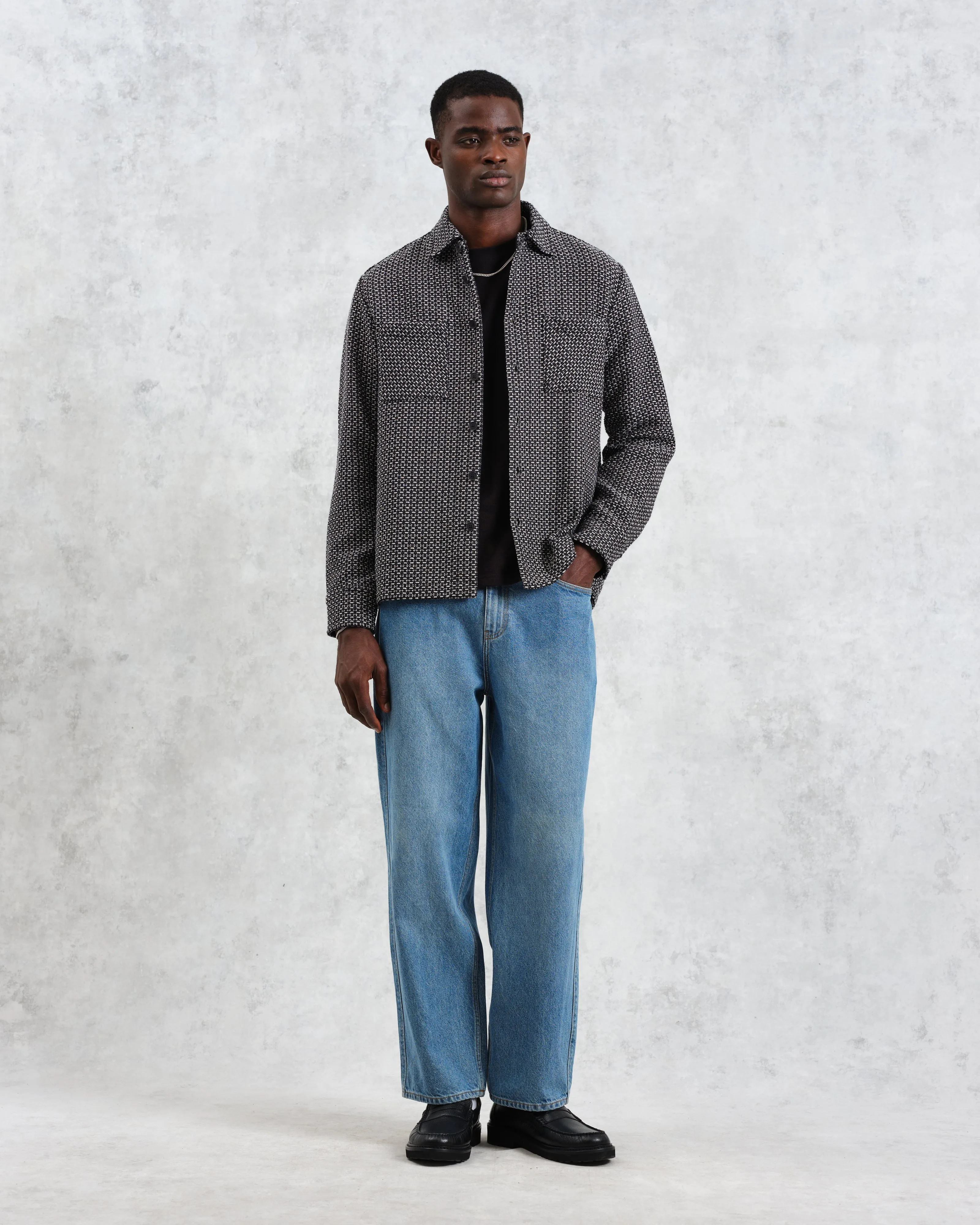 Whiting - Black And Grey Chiltern Overshirt sold by Wax London product image thumbnail 4