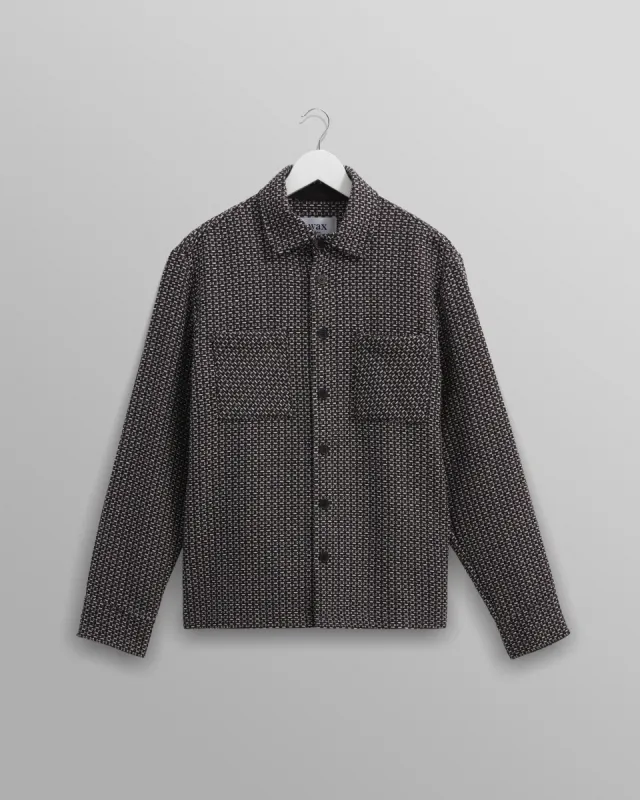 Whiting - Black And Grey Chiltern Overshirt sold by Wax London