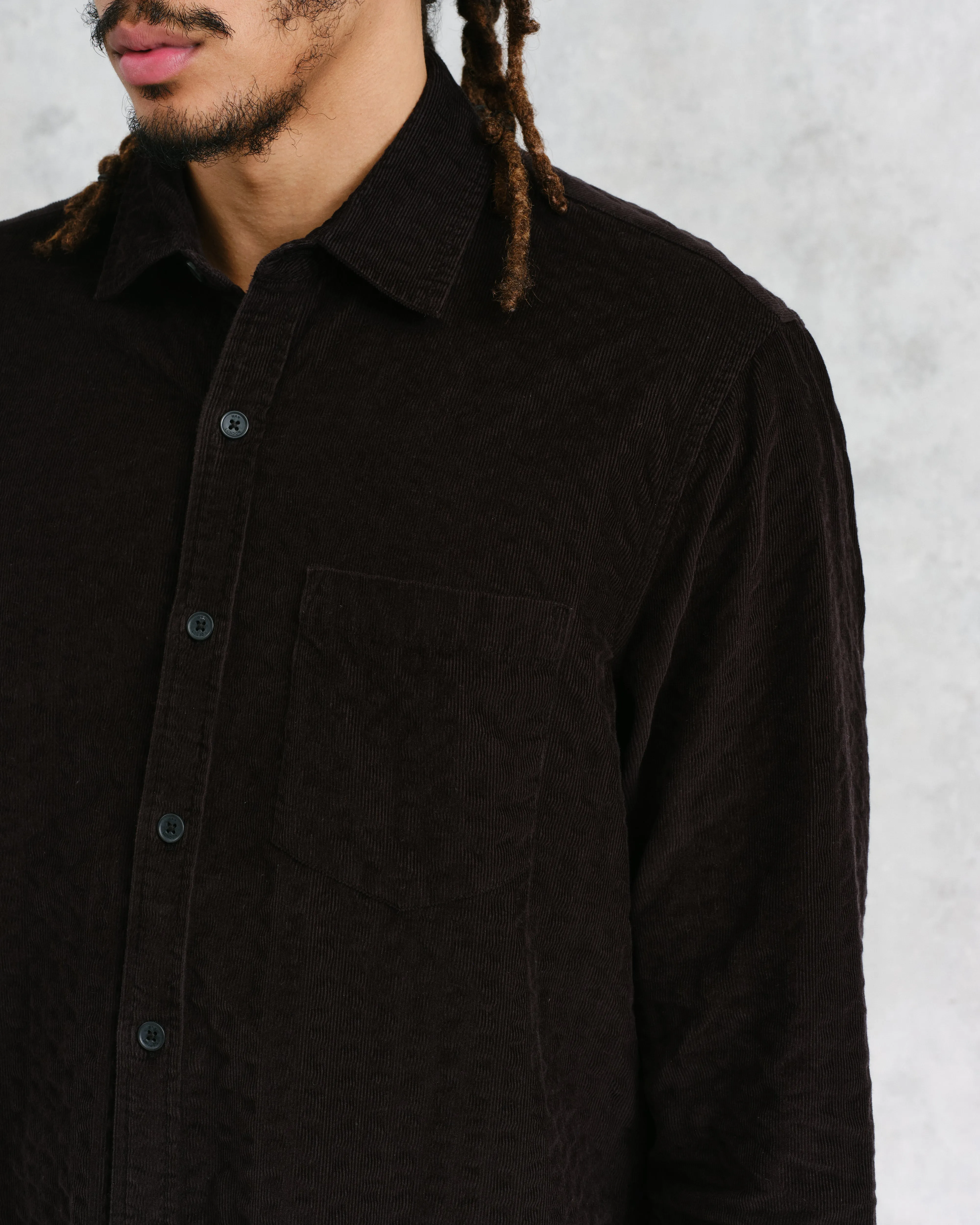 Shelly - Black Seersucker Corduroy Shirt sold by Wax London product image thumbnail 3