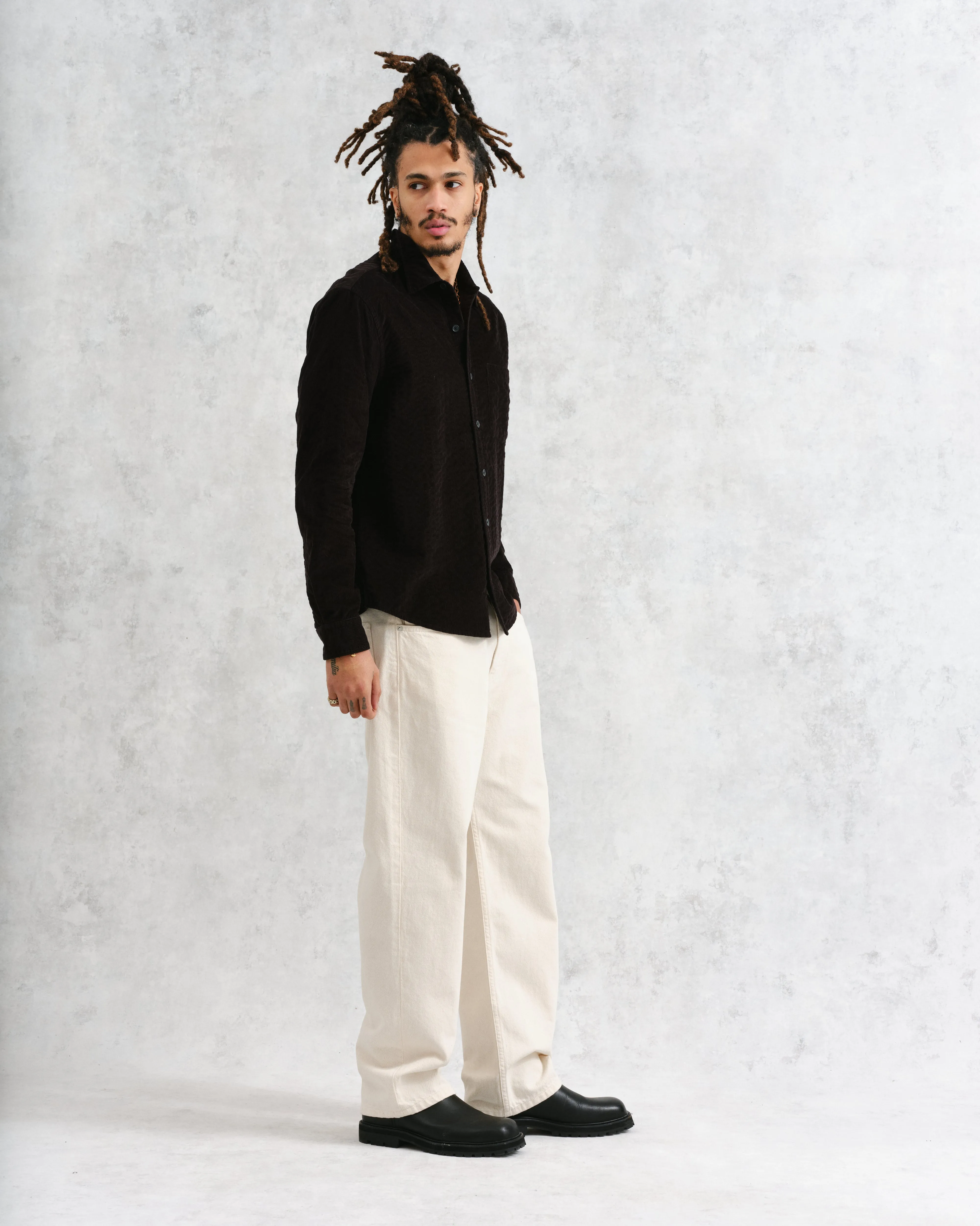 Shelly - Black Seersucker Corduroy Shirt sold by Wax London product image thumbnail 4