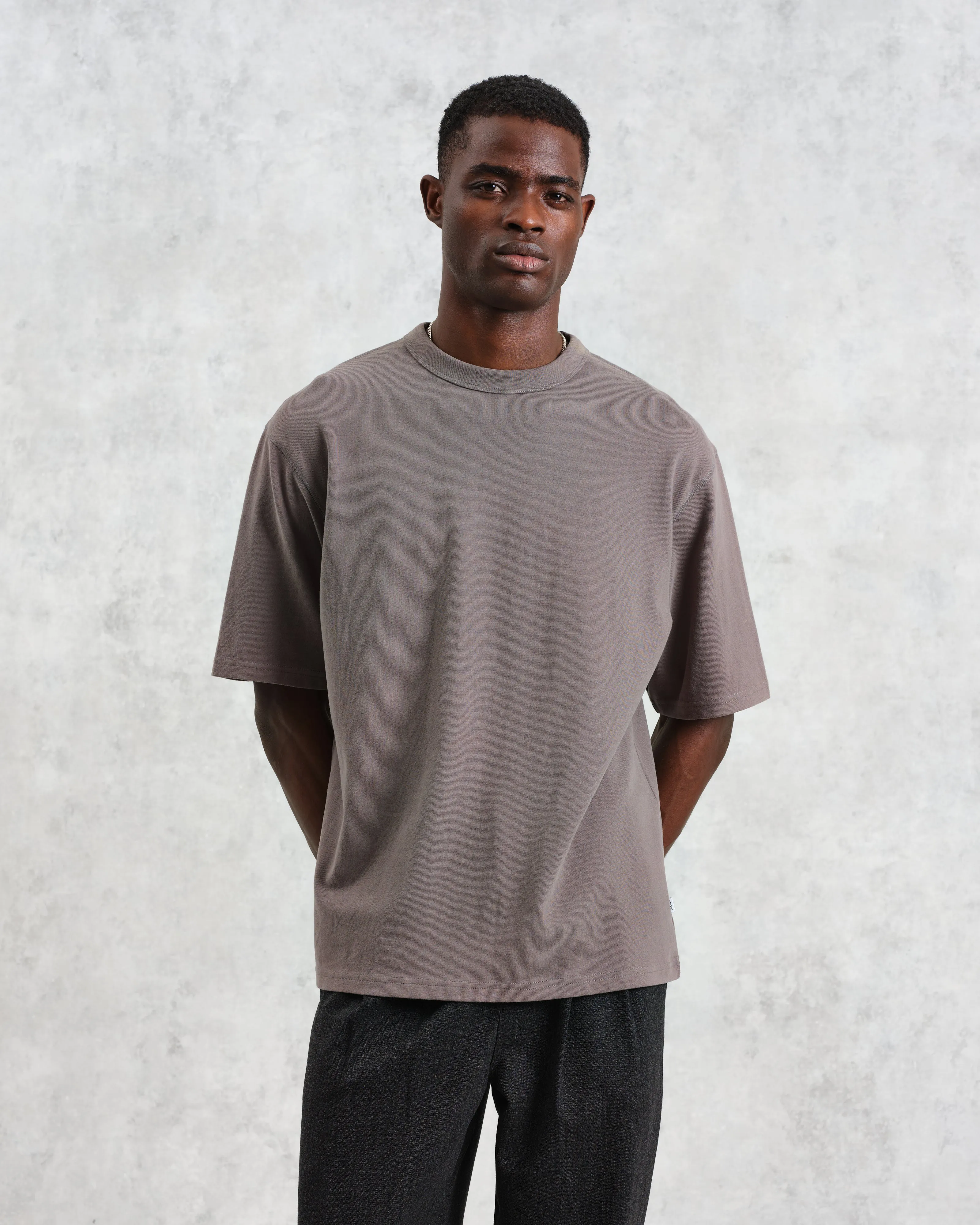Milton - Dark Grey Emerised Organic Cotton T-Shirt sold by Wax London product image thumbnail 2