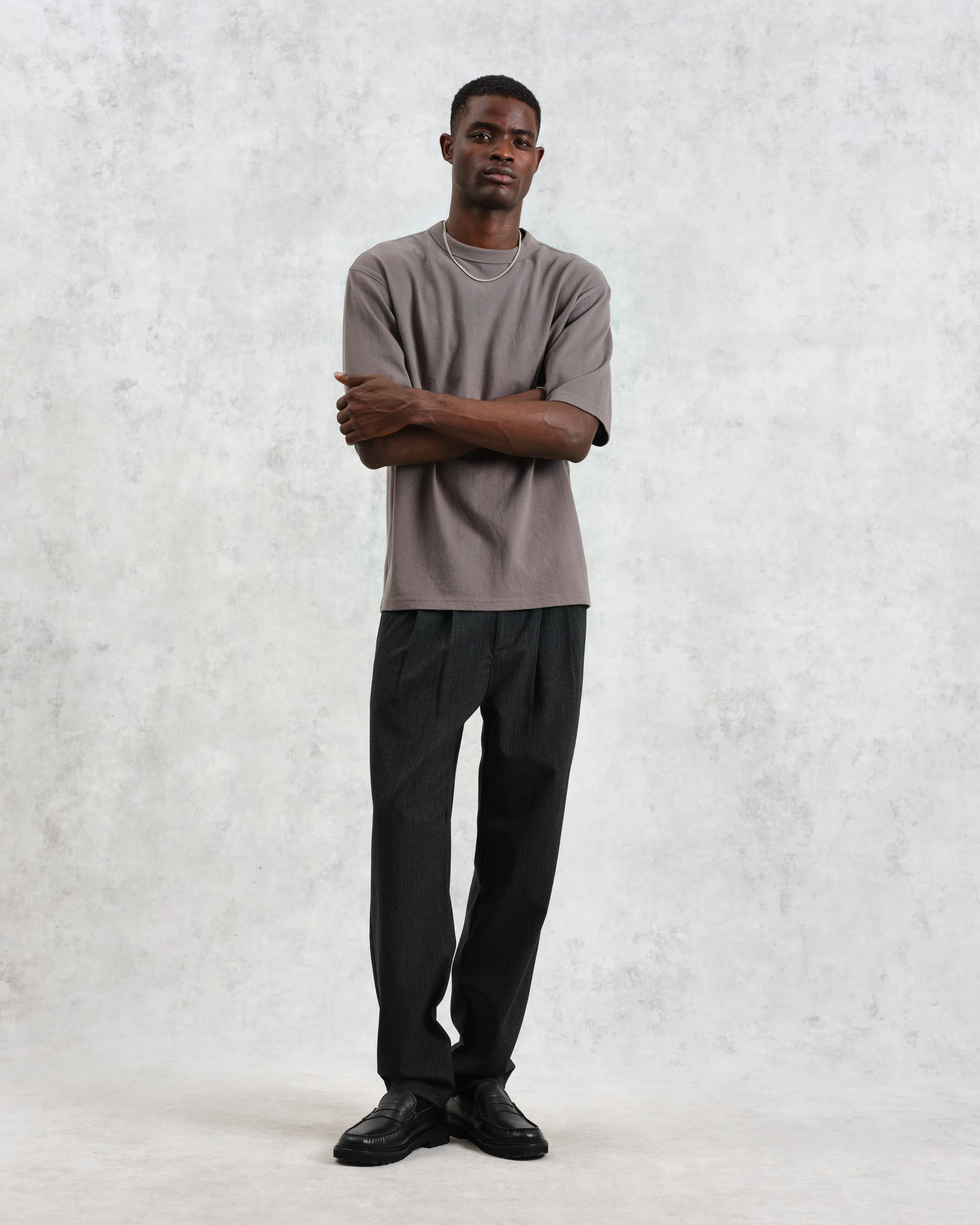 Milton - Dark Grey Emerised Organic Cotton T-Shirt sold by Wax London product image thumbnail 4