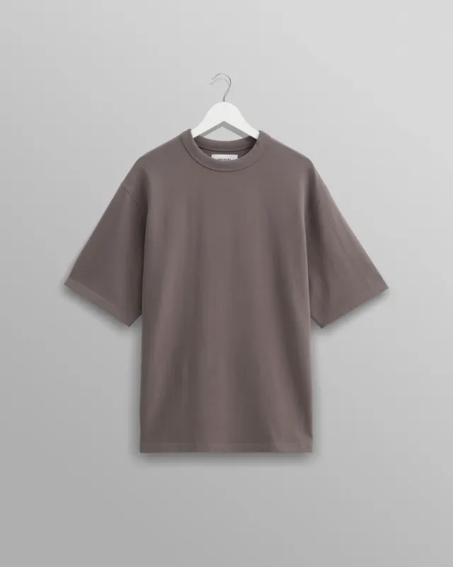 Milton - Dark Grey Emerised Organic Cotton T-Shirt sold by Wax London