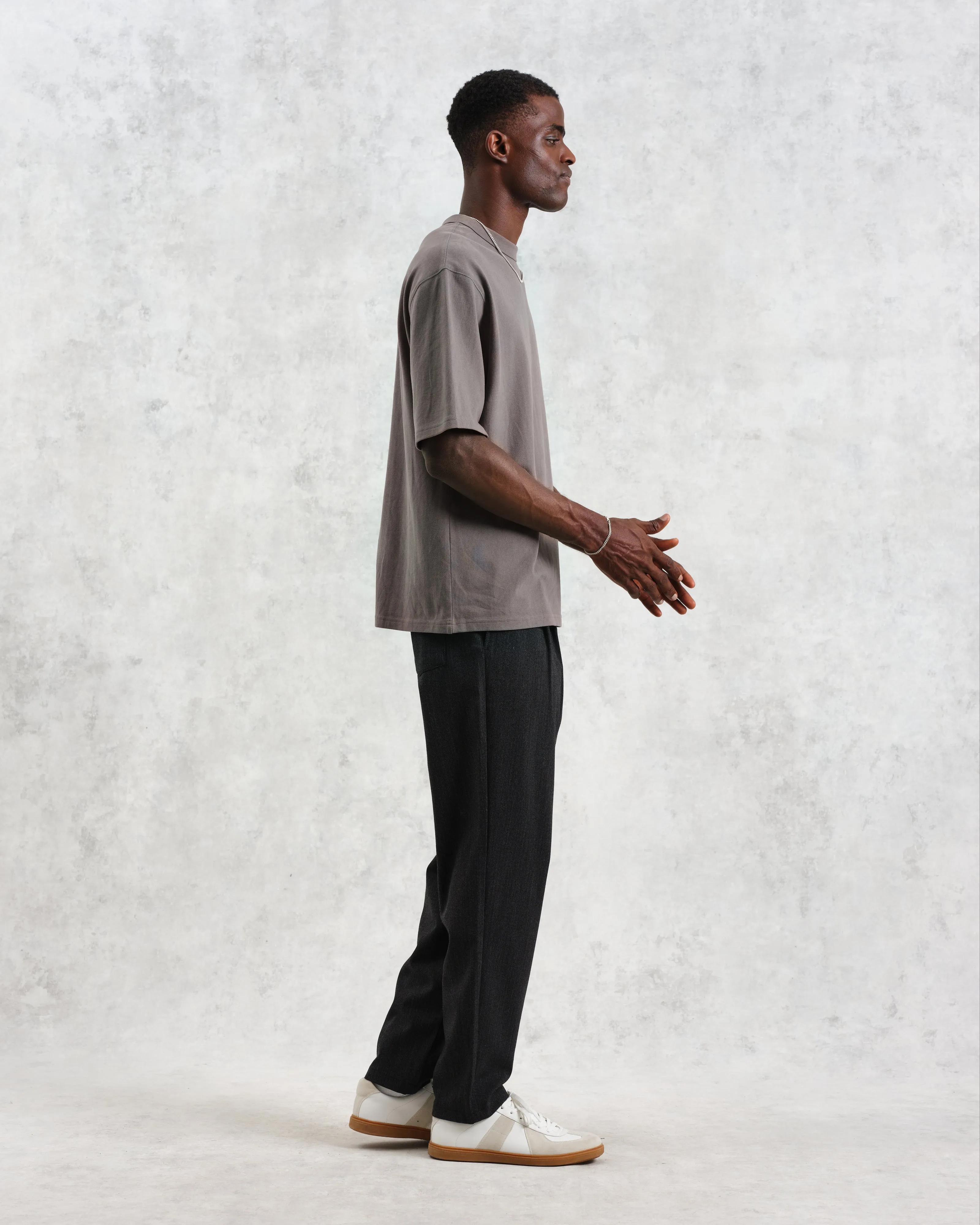 Milton - Dark Grey Emerised Organic Cotton T-Shirt sold by Wax London product image thumbnail 5