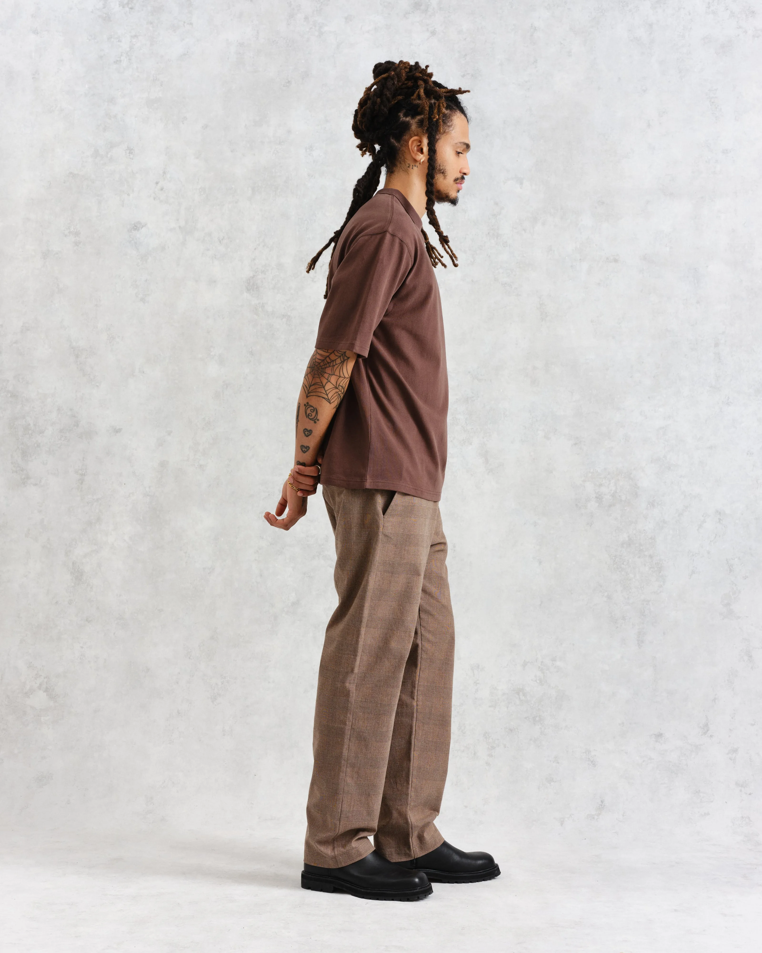 Milton - Brown Emerised Organic Cotton T-Shirt sold by Wax London product image thumbnail 5
