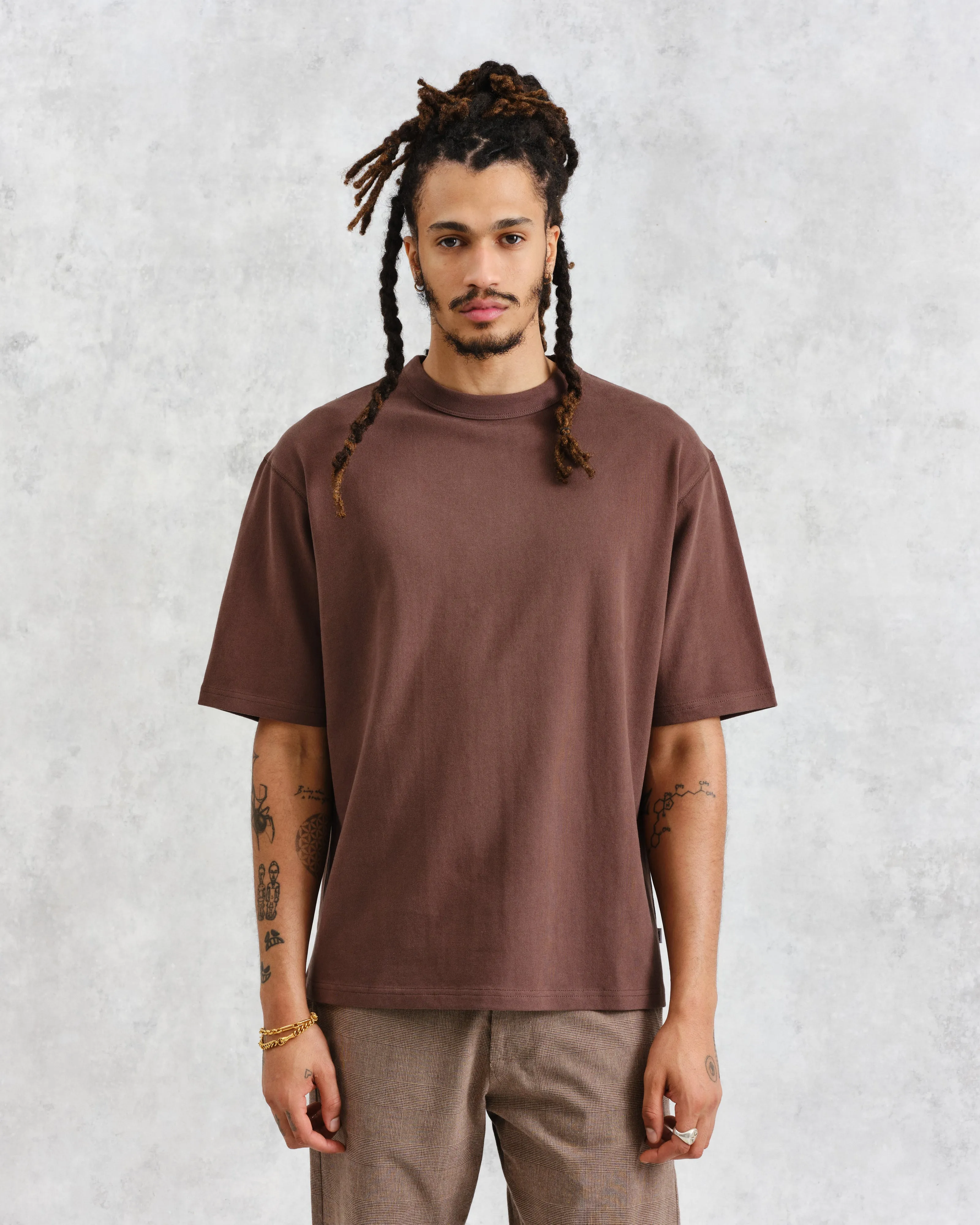 Milton - Brown Emerised Organic Cotton T-Shirt sold by Wax London product image thumbnail 2