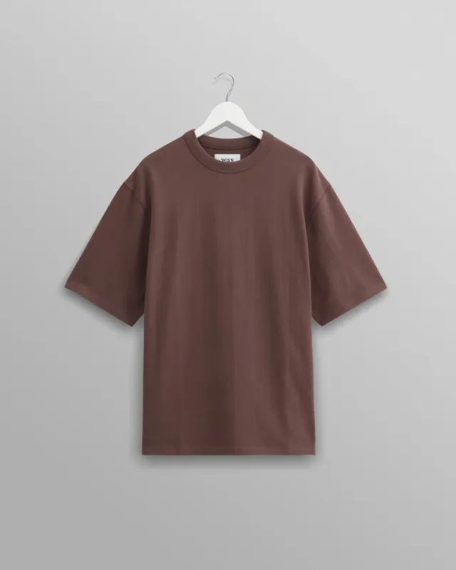 Milton - Brown Emerised Organic Cotton T-Shirt sold by Wax London