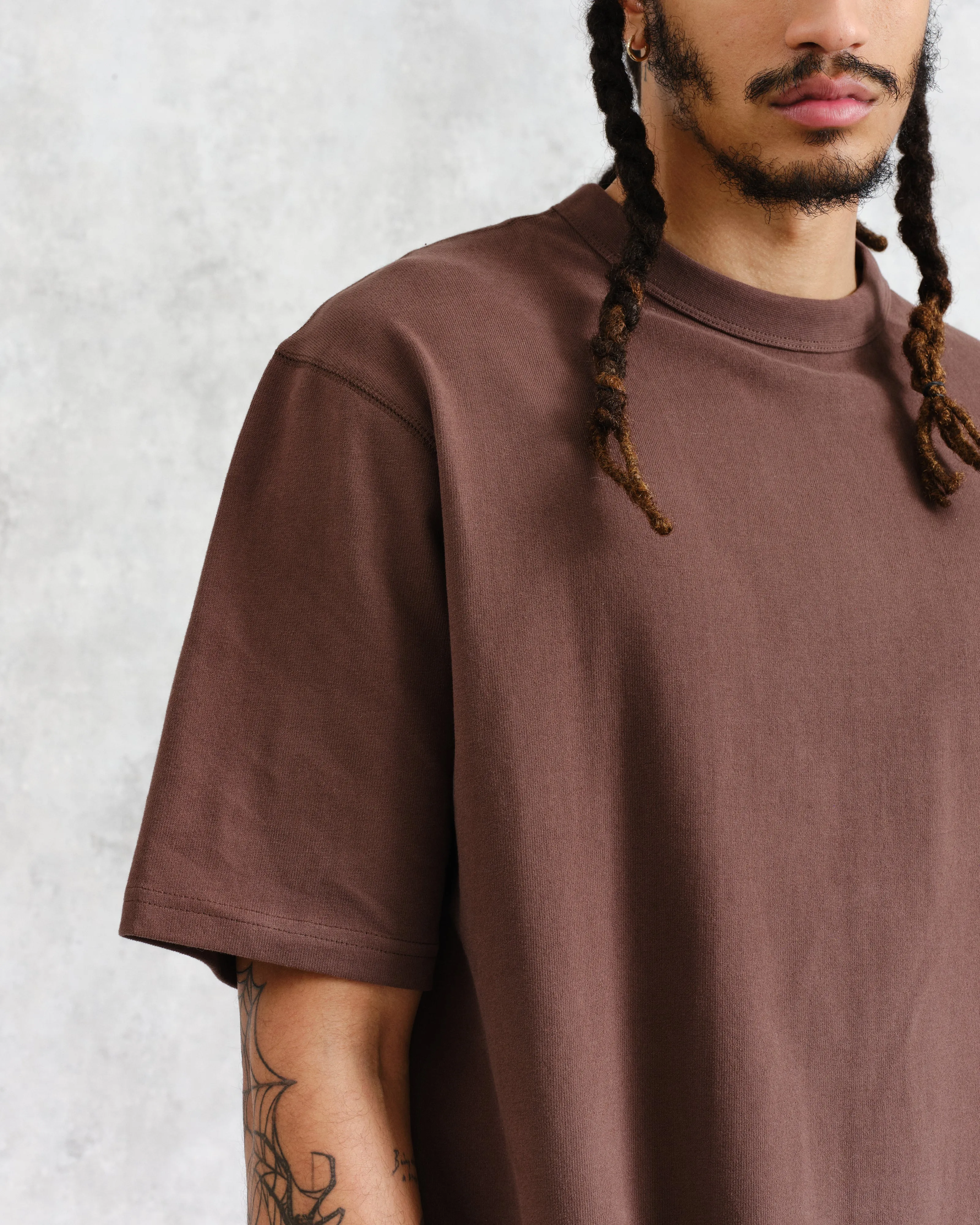 Milton - Brown Emerised Organic Cotton T-Shirt sold by Wax London product image thumbnail 3