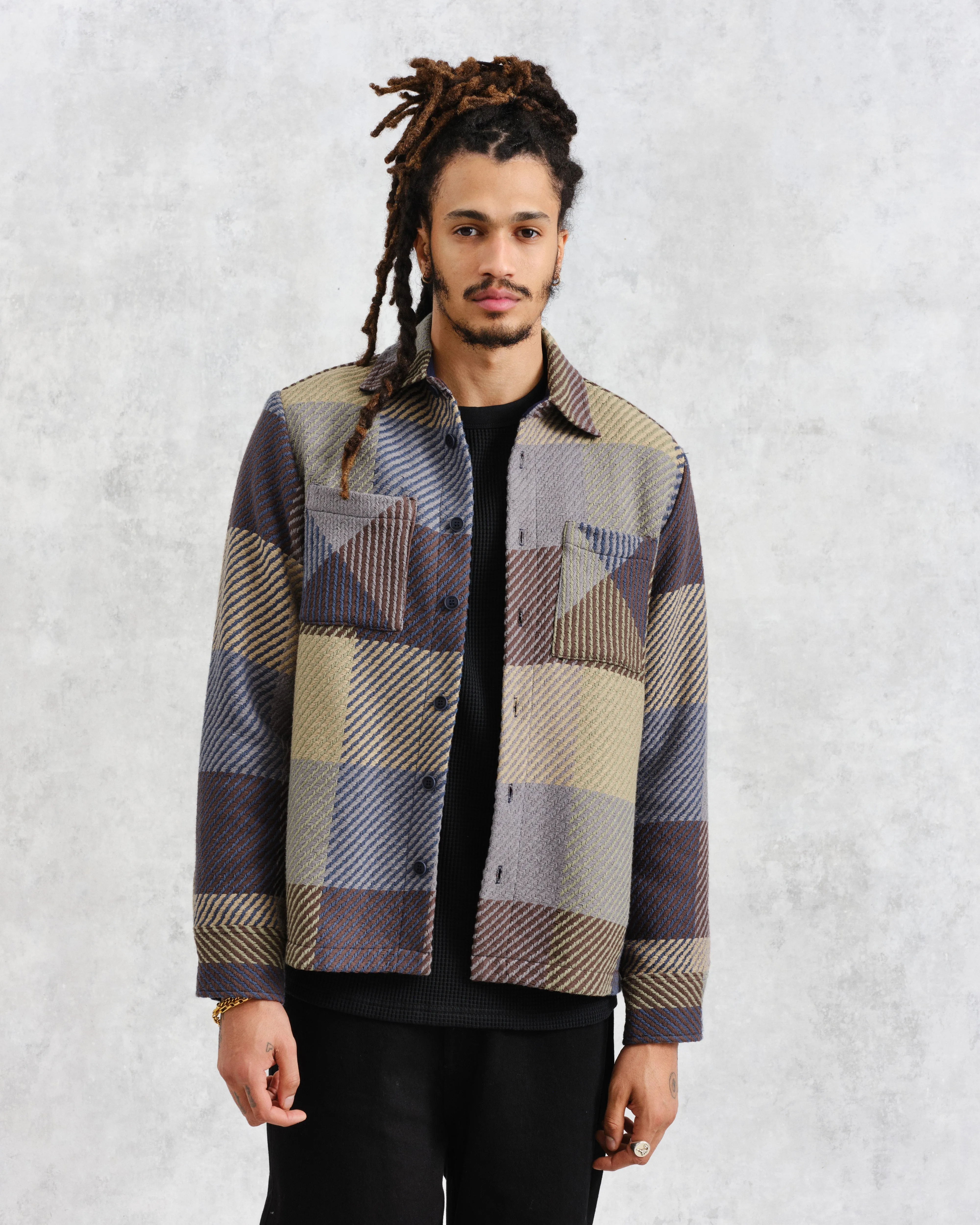 Whiting - Multicolour Square Check Overshirt sold by Wax London product image thumbnail 2