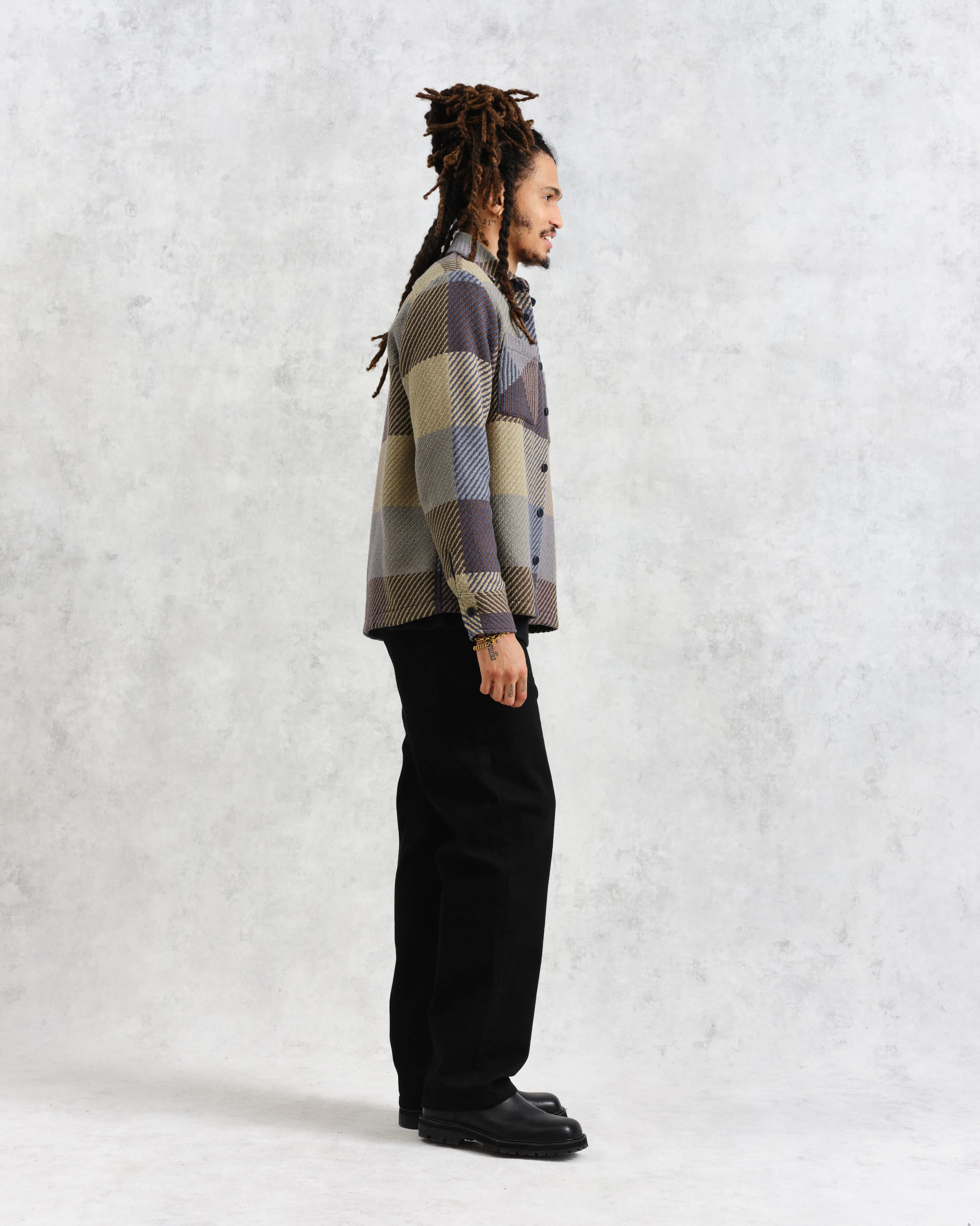 Whiting - Multicolour Square Check Overshirt sold by Wax London product image thumbnail 5