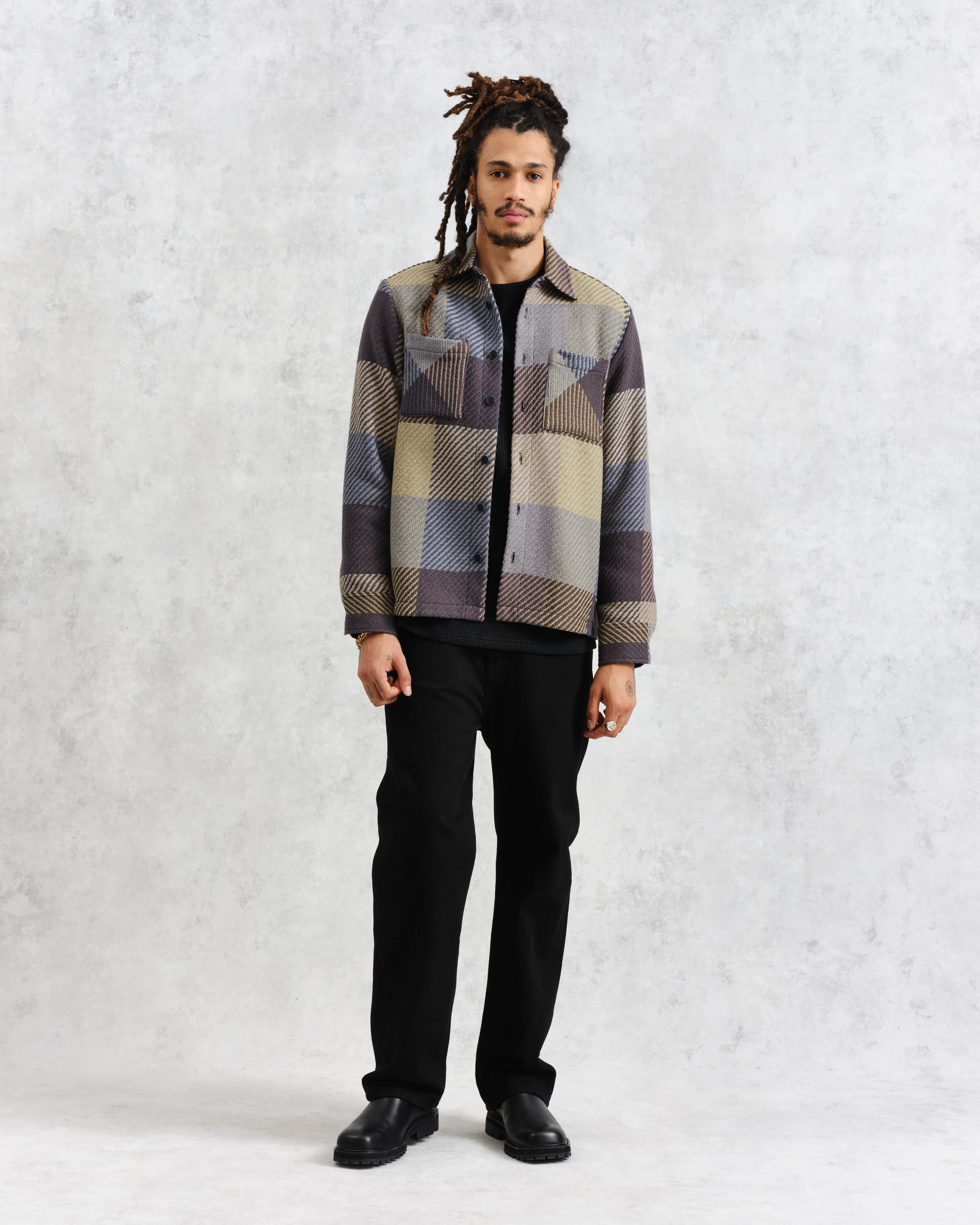 Whiting - Multicolour Square Check Overshirt sold by Wax London product image thumbnail 4