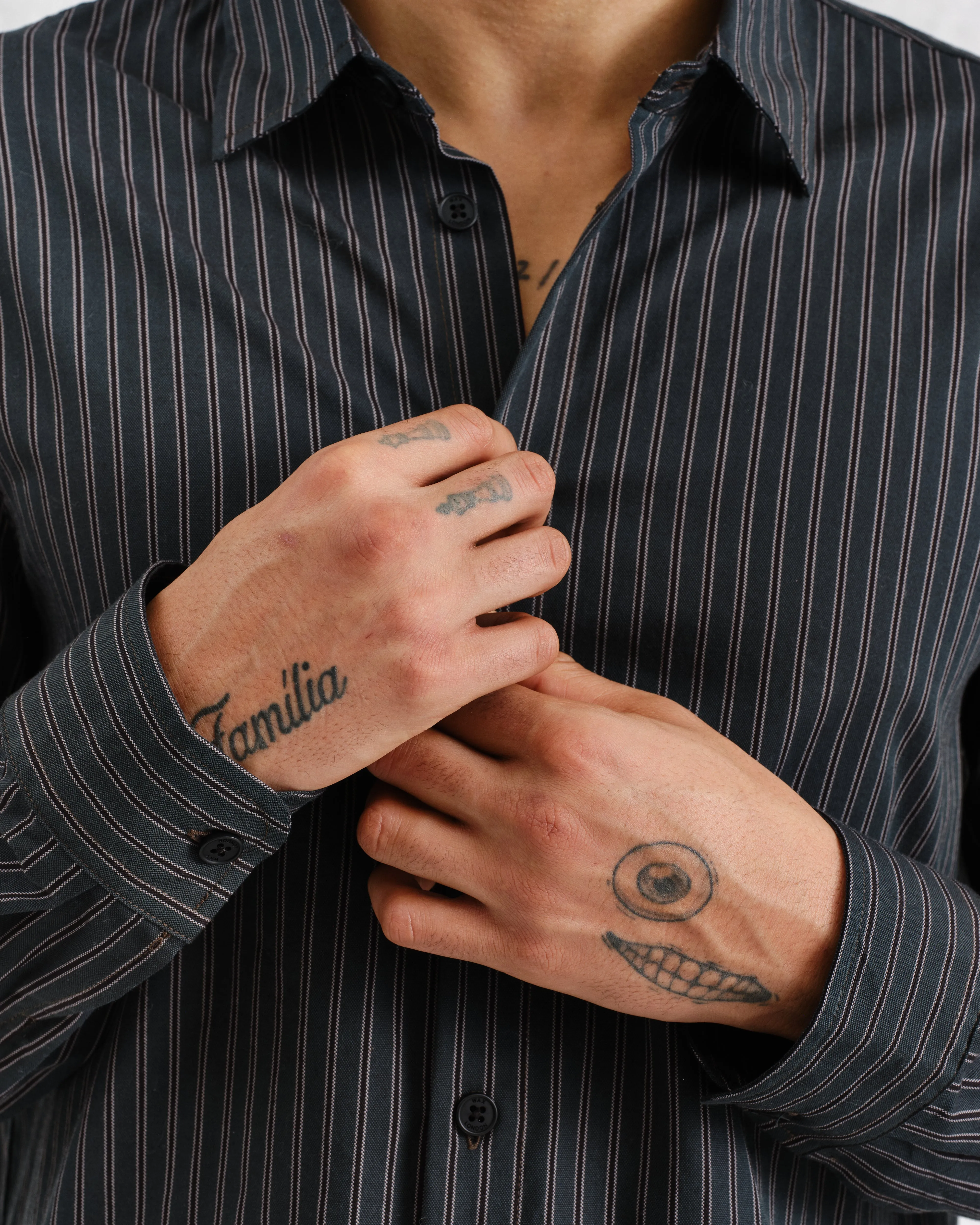 Trin - Green Striped Cotton Shirt sold by Wax London product image thumbnail 2