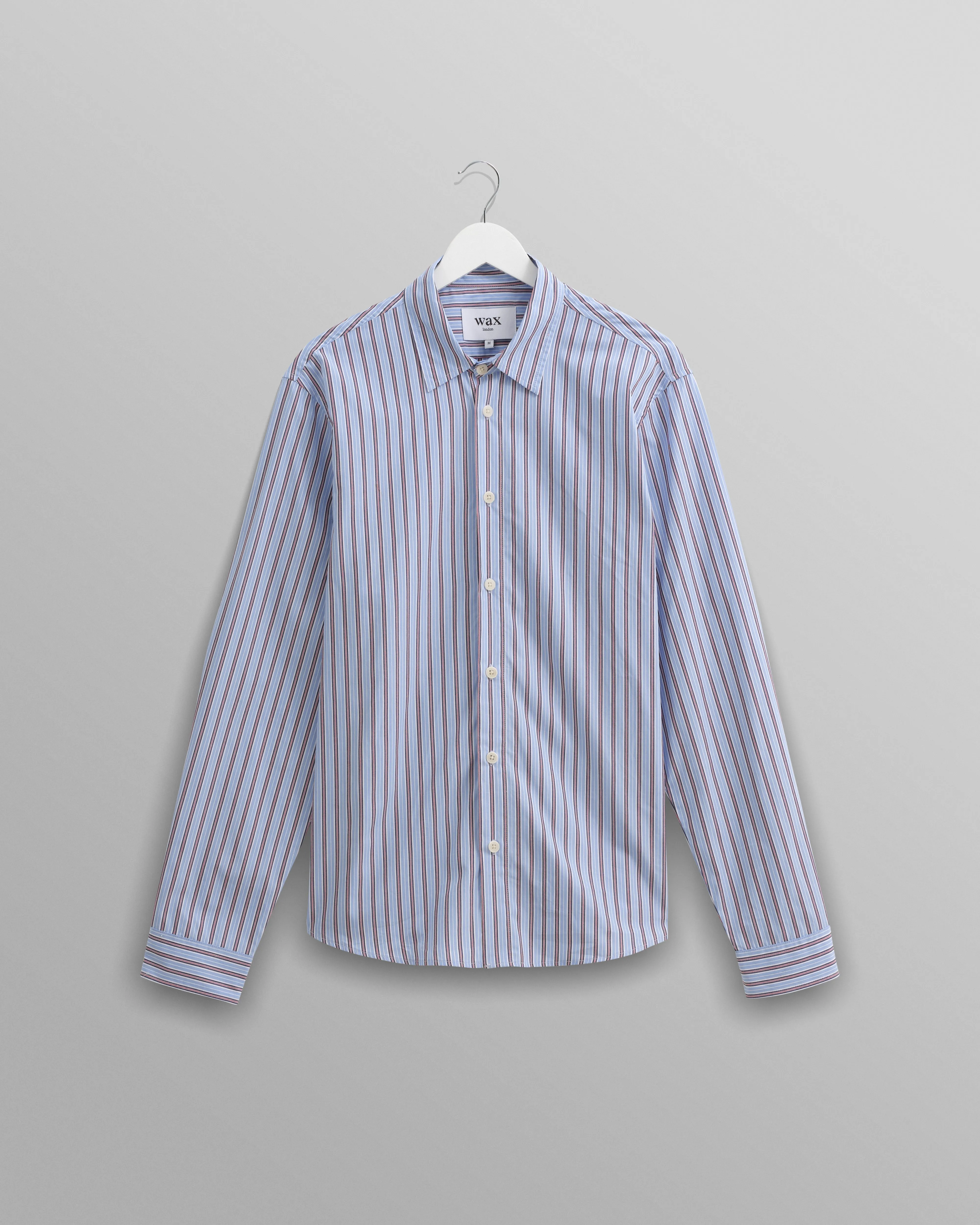 Trin - Blue Striped Cotton Shirt sold by Wax London