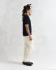 Naples - Navy Textured-Check Knitted Polo Shirt sold by Wax London