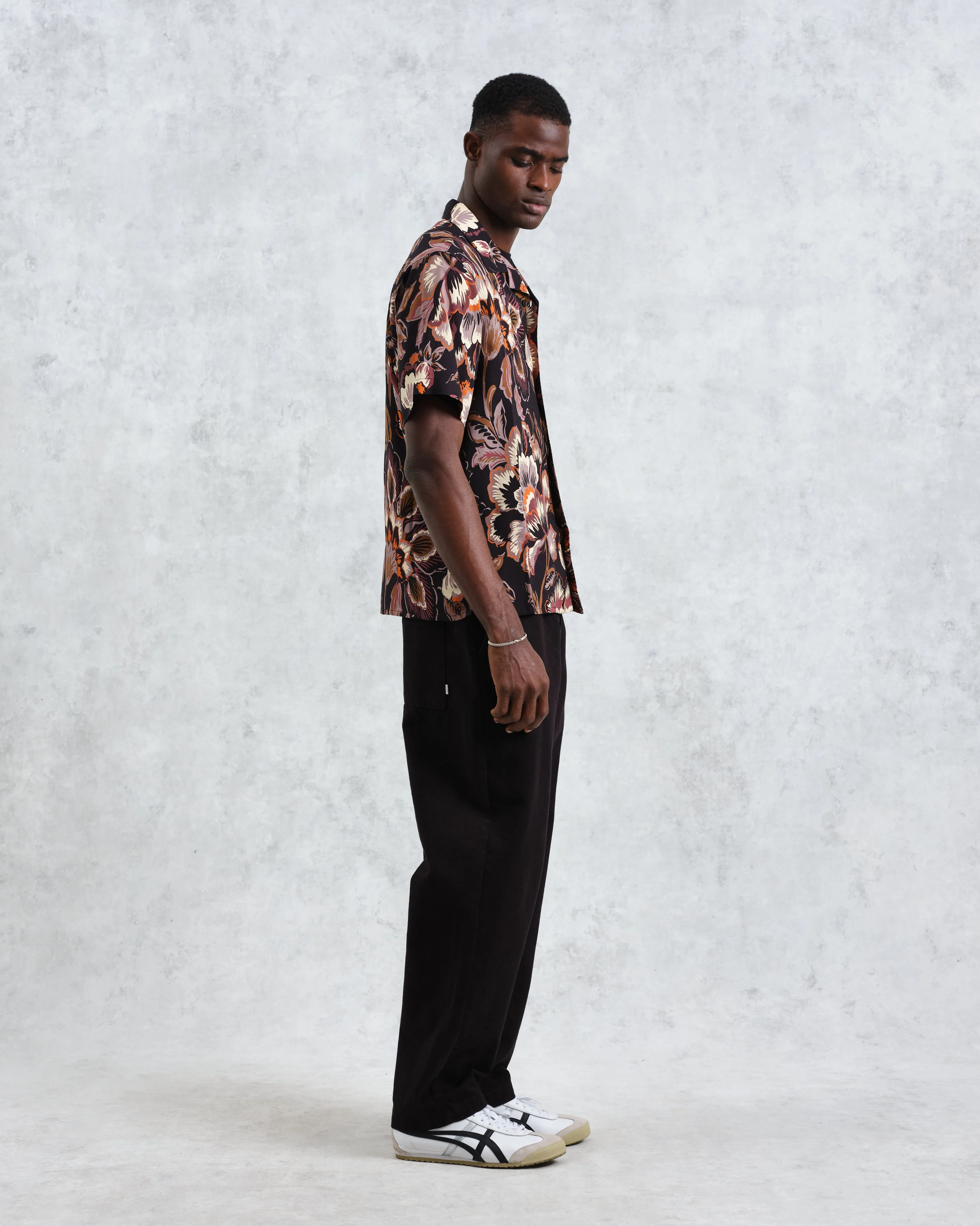 Didcot - Black Winter Botanical Print Short Sleeve Shirt sold by Wax London product image thumbnail 5