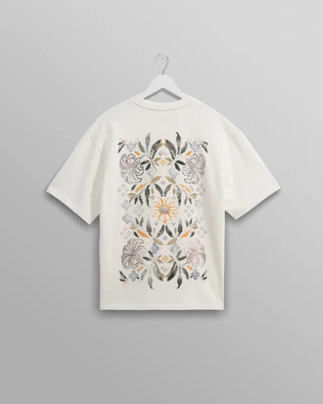 Dean T-Shirt Ecru Botanic Graphic Print sold by Wax London