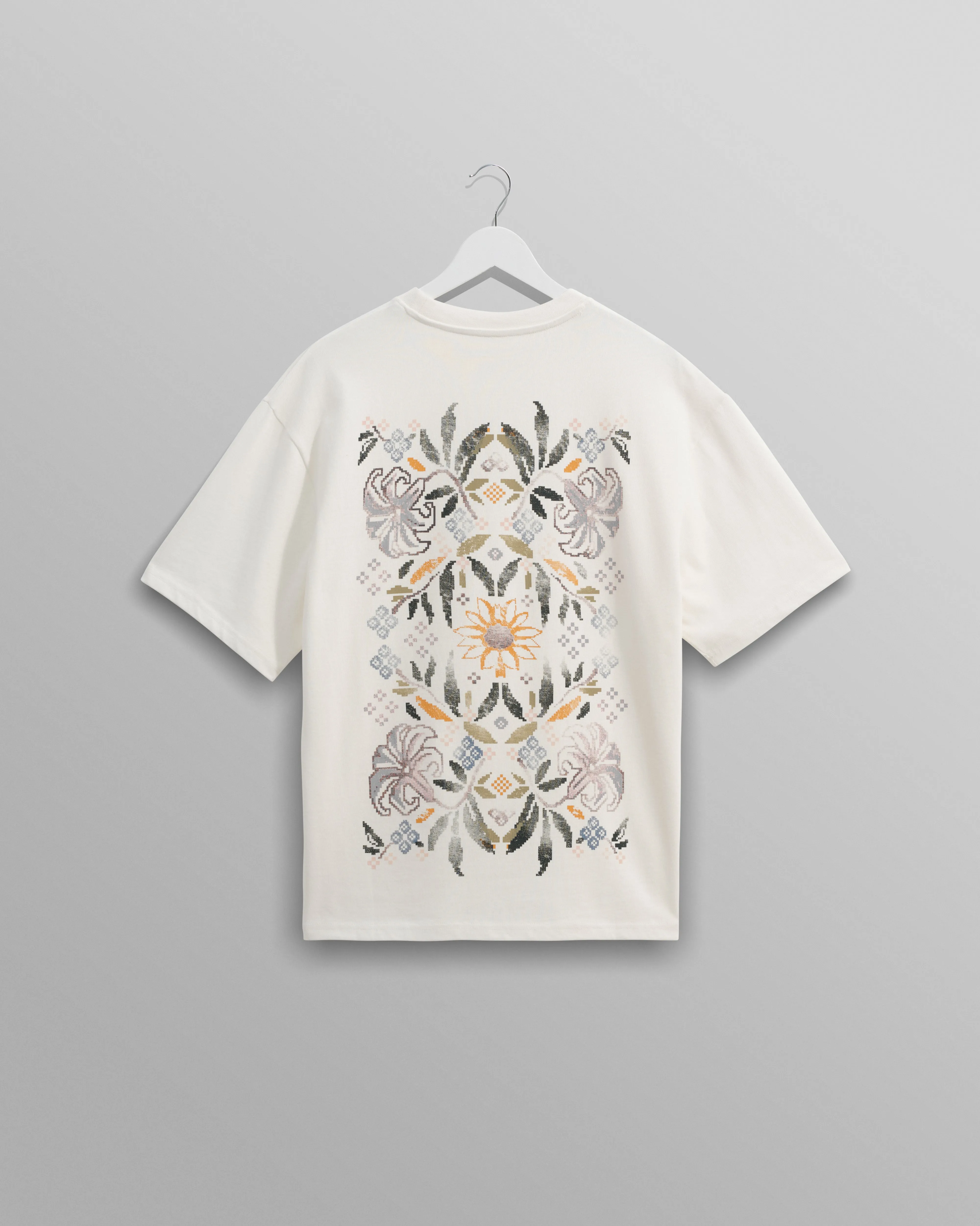 Dean T-Shirt Ecru Botanic Graphic Print sold by Wax London